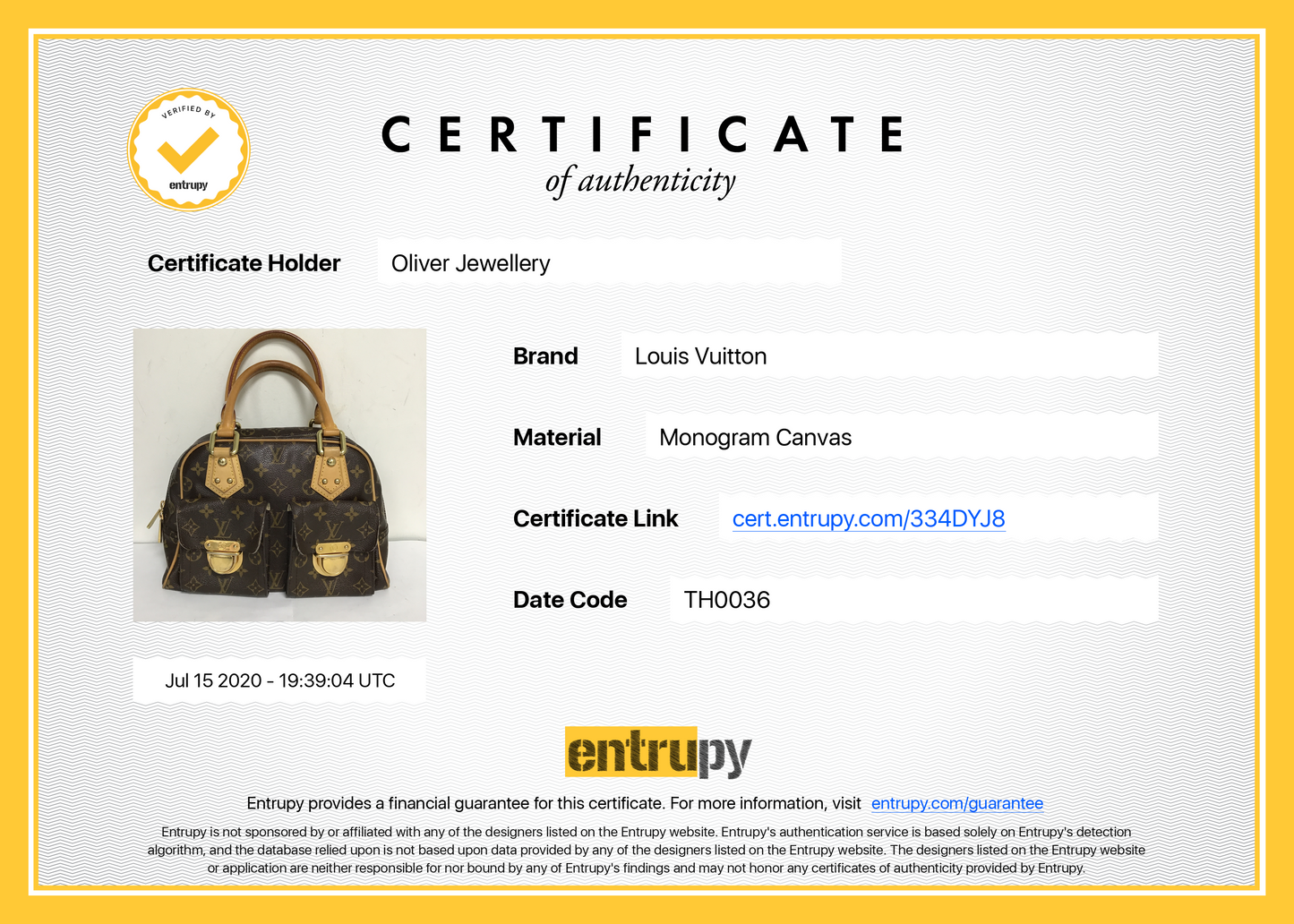 Louis Vuitton Monogram Manhattan PM