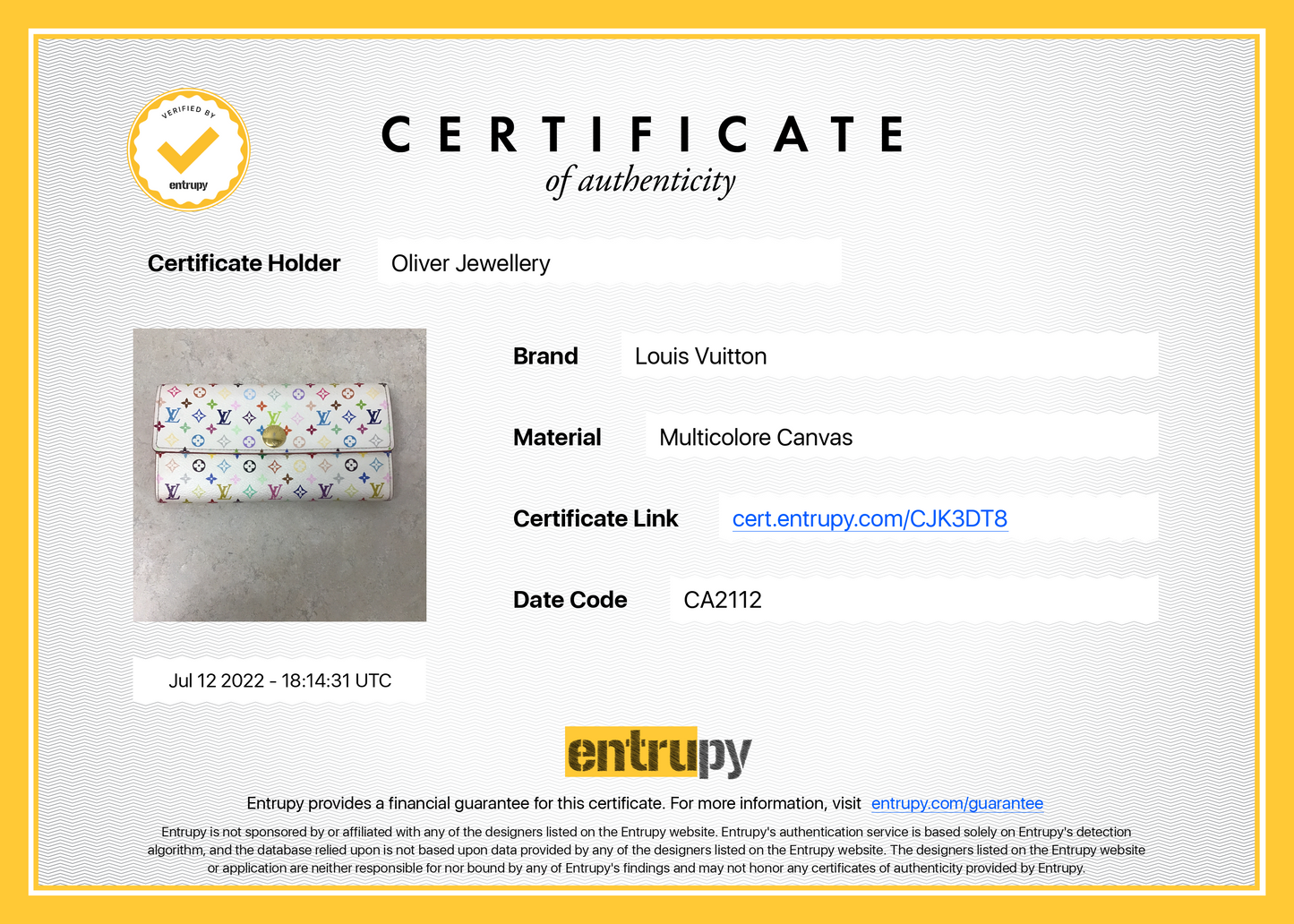 Louis Vuitton Monogram Multicolore Sarah Wallet