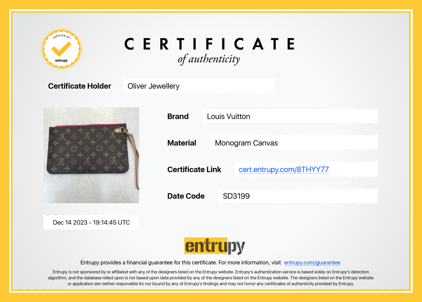 Louis Vuitton Monogram Neverfull Pochette