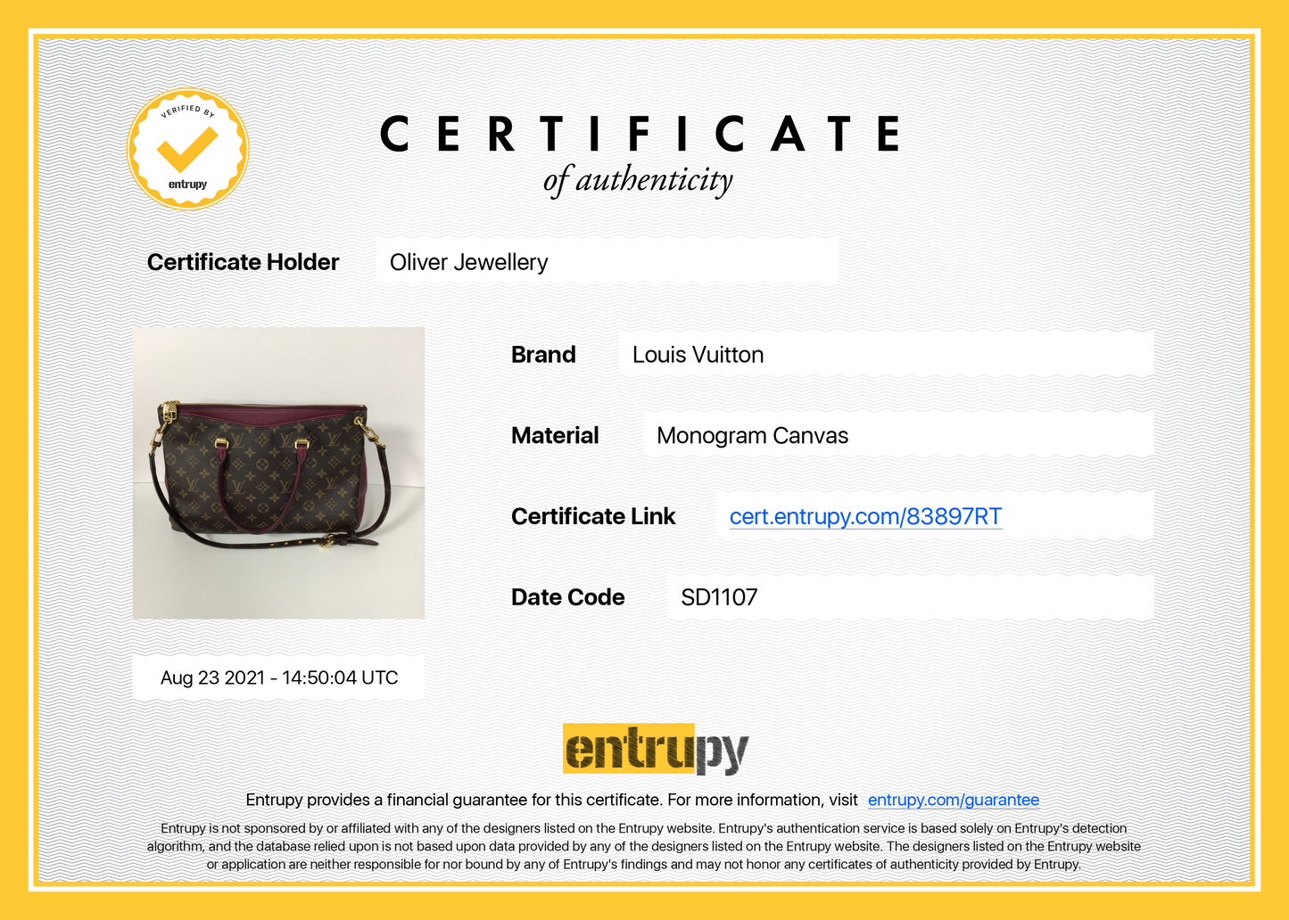 Louis Vuitton Monogram Pallas Tote