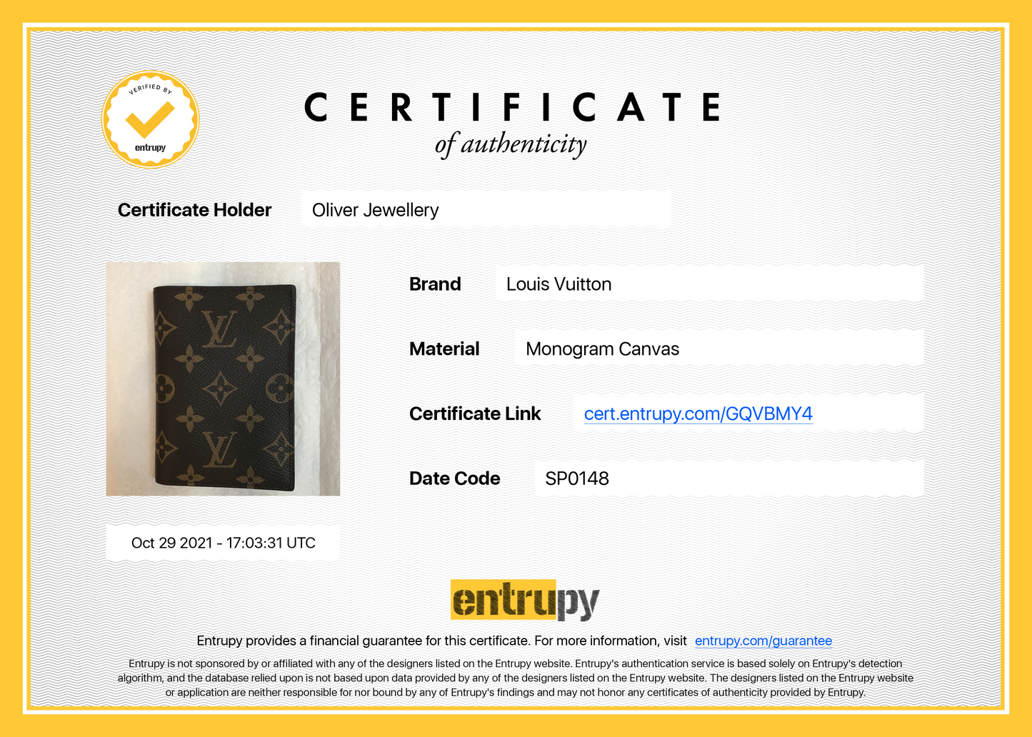 Louis Vuitton Monogram Passport Cover