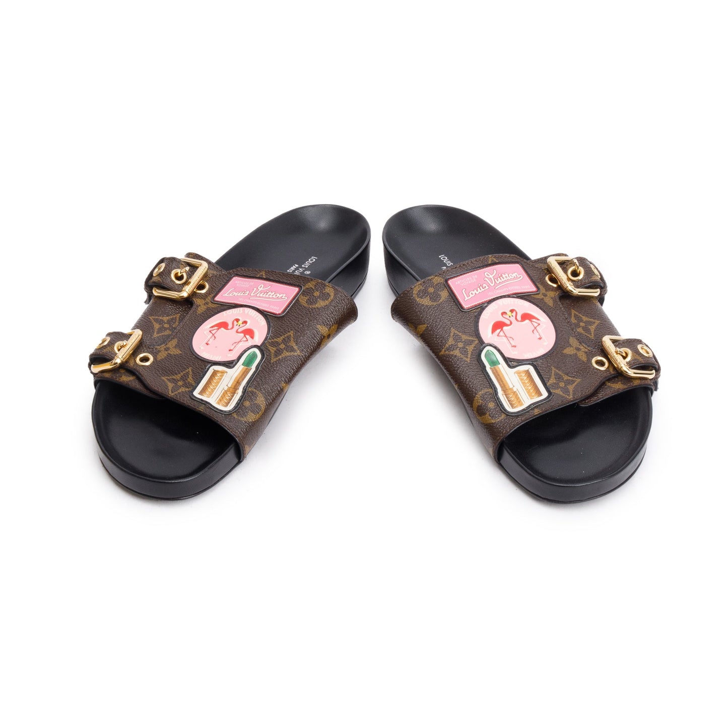 Louis Vuitton Monogram Patchwork World Tour Flat Mule, Size 37.5