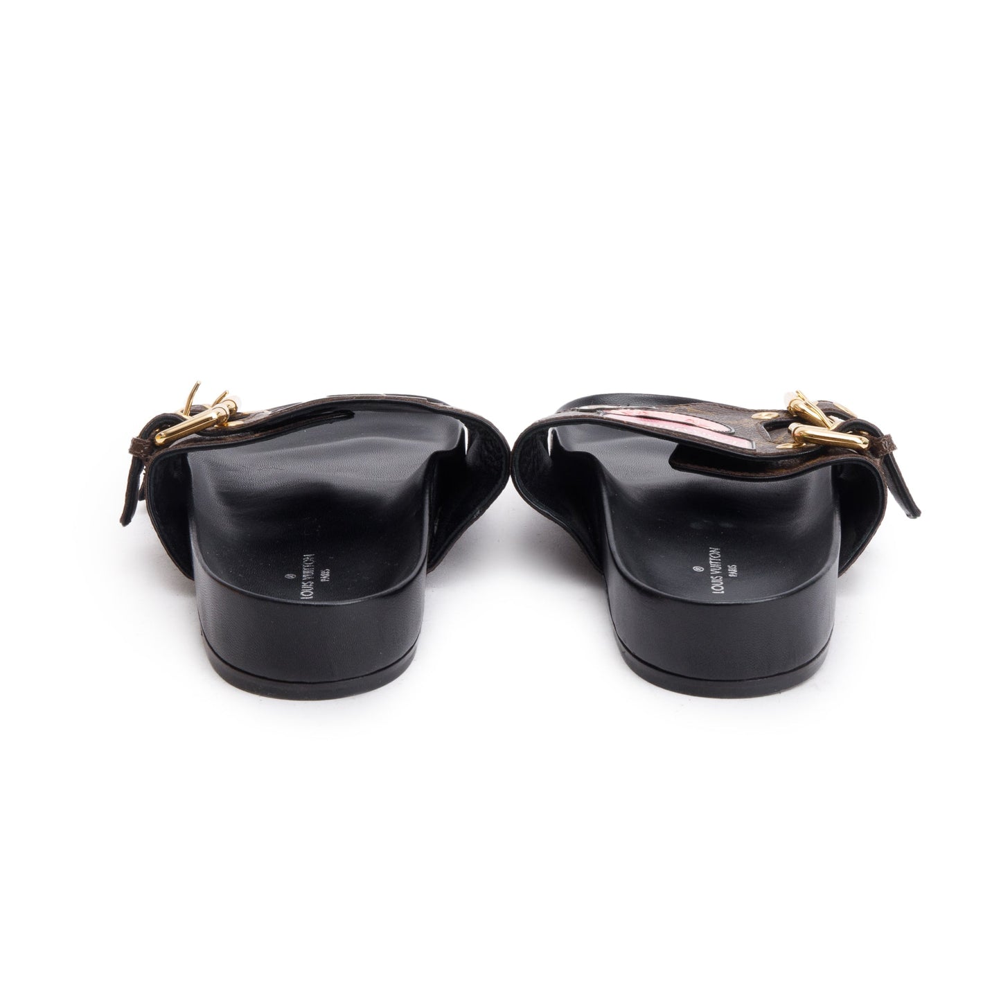 Louis Vuitton Monogram Patchwork World Tour Flat Mule, Size 37.5