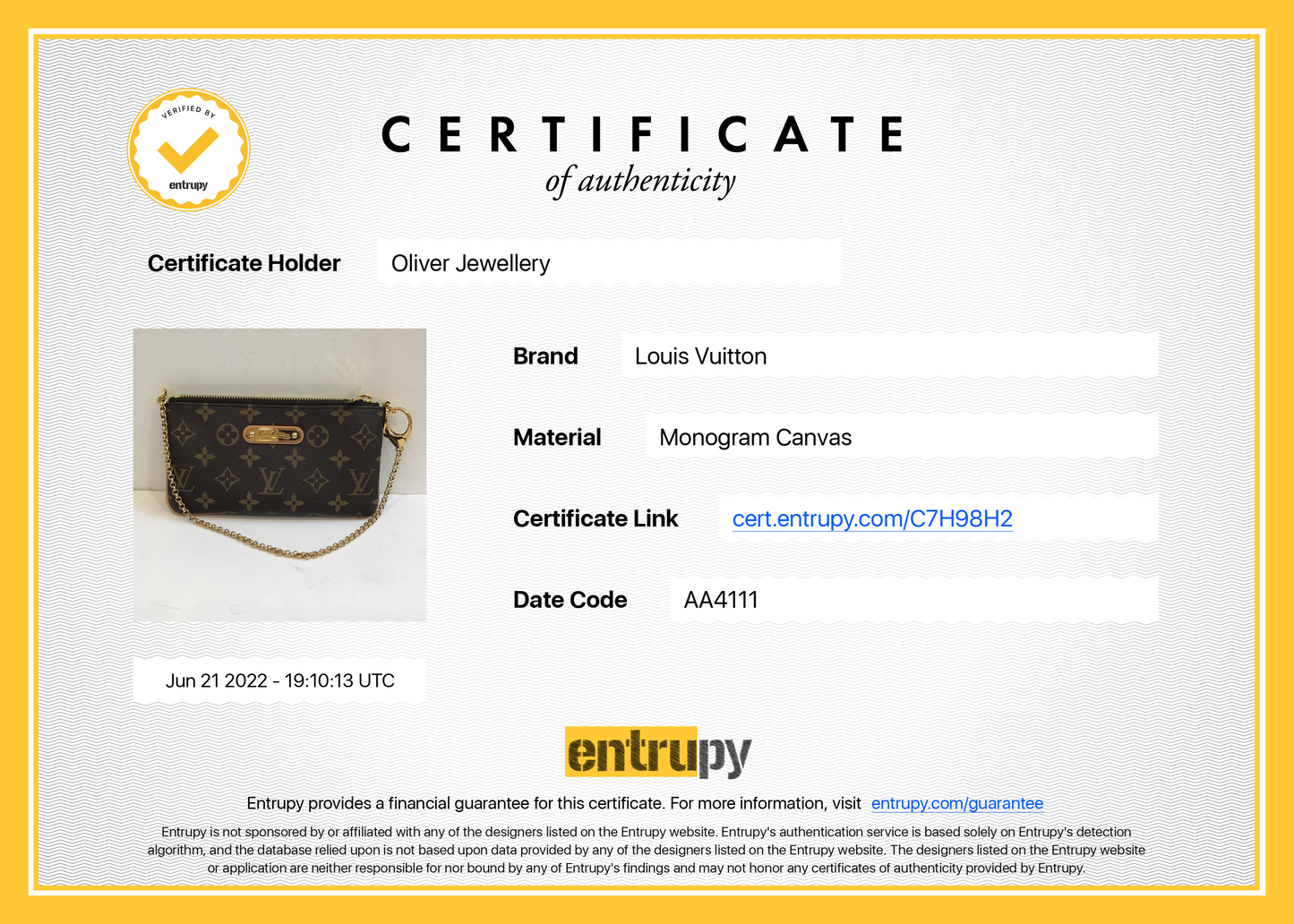 Louis Vuitton Monogram Pochette Milla MM