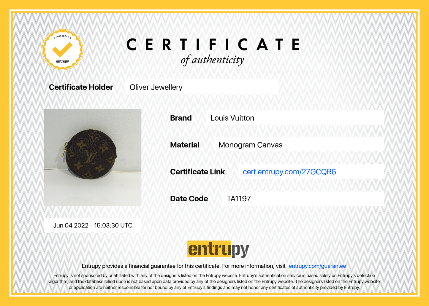 Louis Vuitton Monogram Round Coin Purse