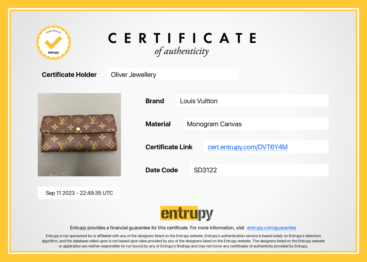 Louis Vuitton Monogram Sarah Wallet