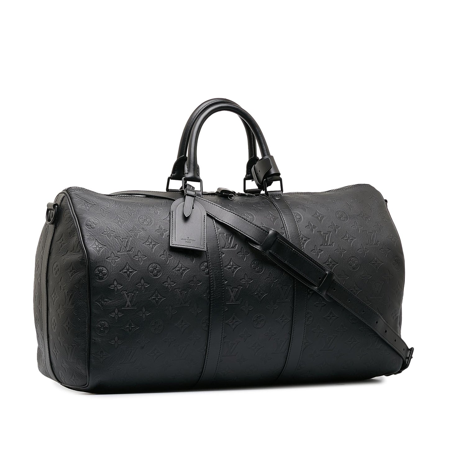 Louis Vuitton Monogram Shadow Keepall Bandouliere 50 (SHG-eCxY7D)