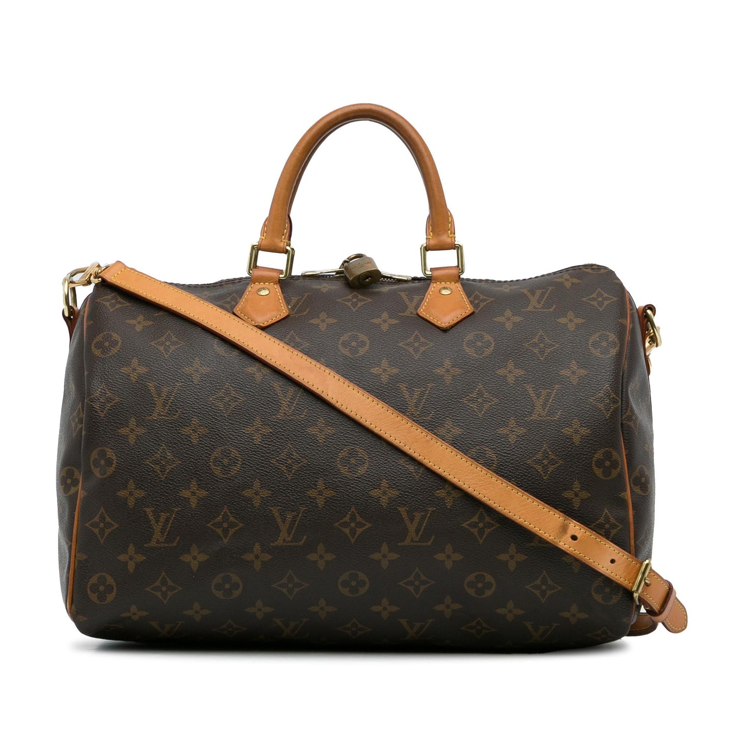 Louis Vuitton Monogram Speedy Bandouliere 35 (SHG-304d3l)