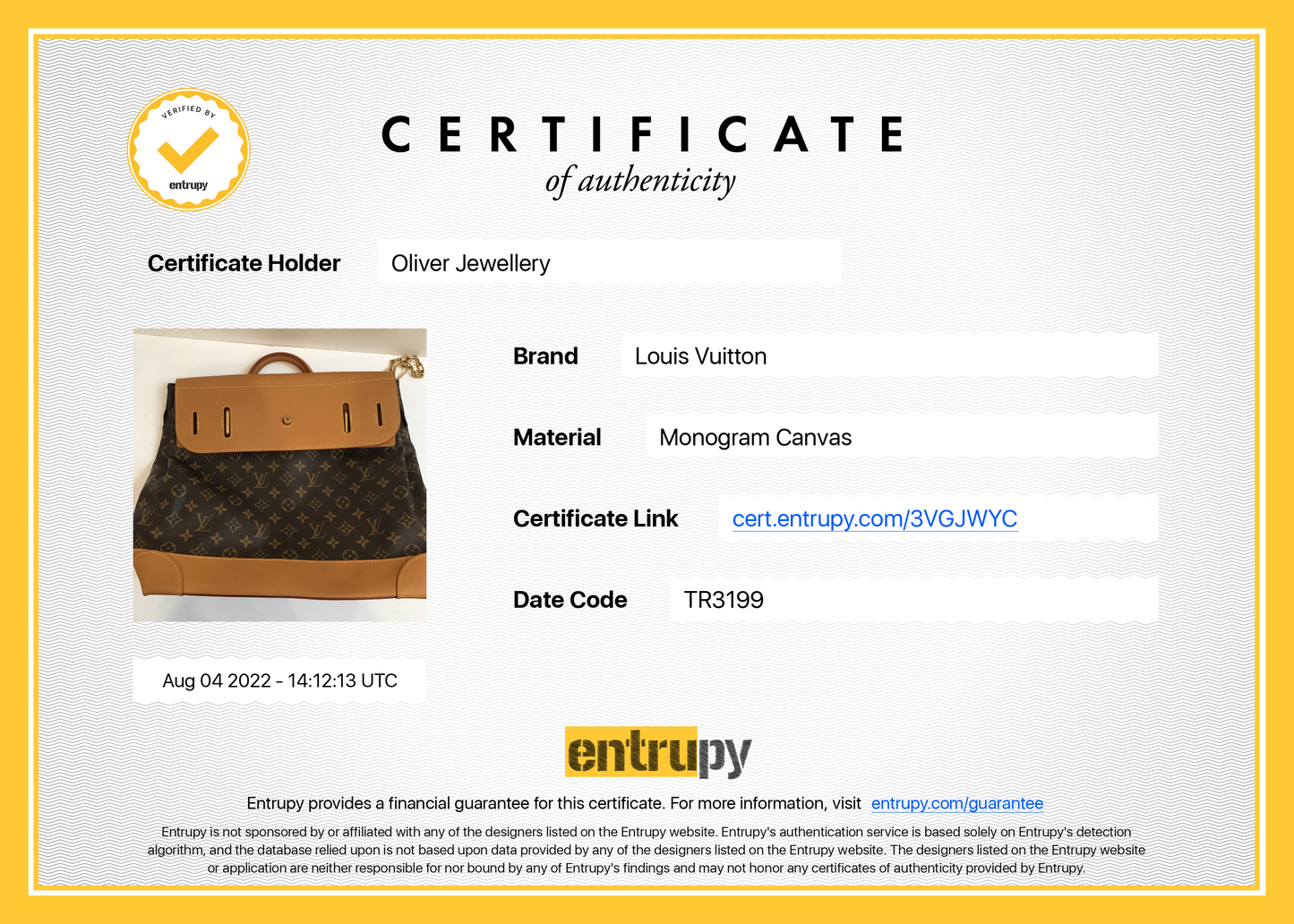 Louis Vuitton Monogram Steamer Legacy PM