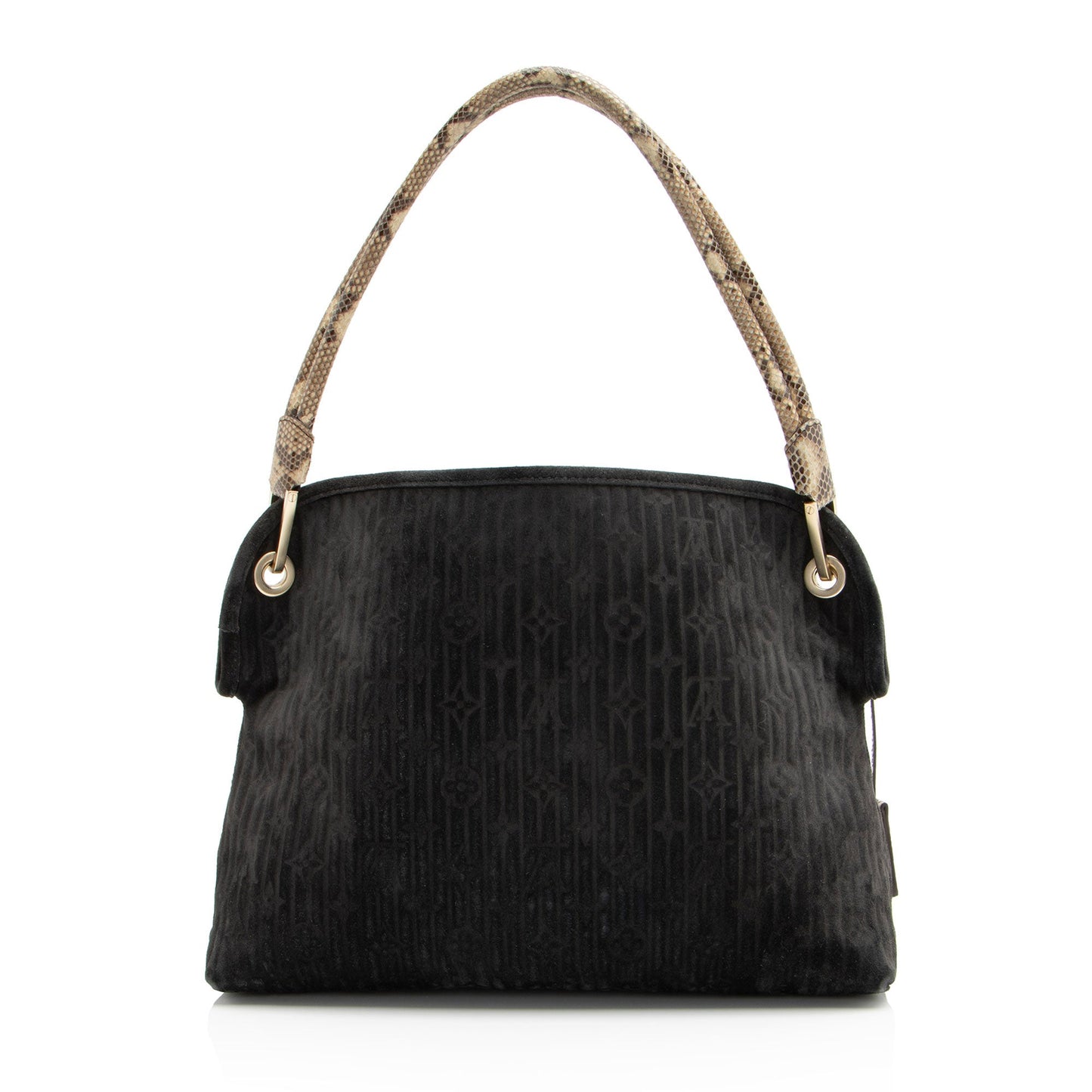 Louis Vuitton Monogram Embossed Suede Python Wish Bag