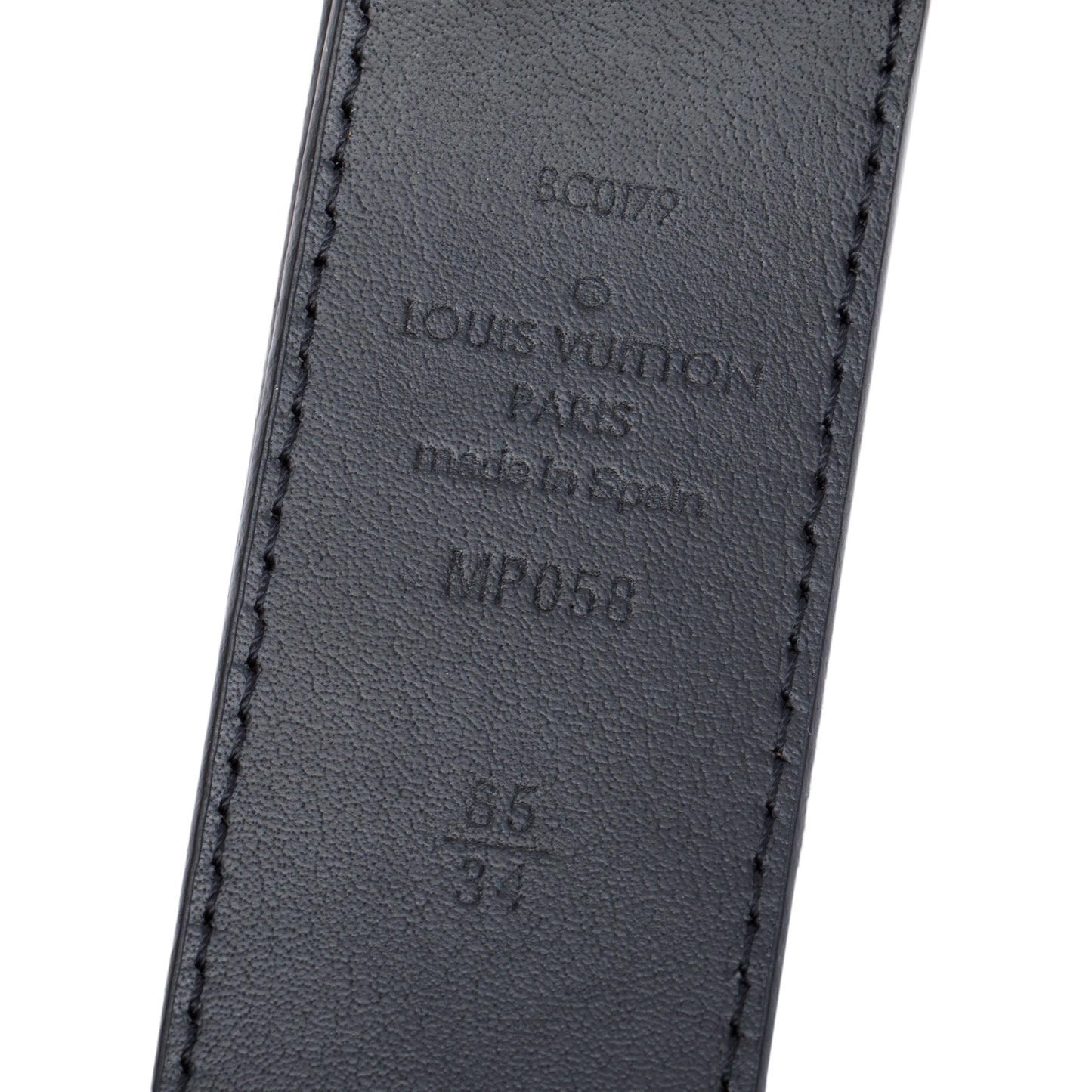 Louis Vuitton Monogram Taurillon Leather Signature Chain 35 MM Belt, Size 85 34