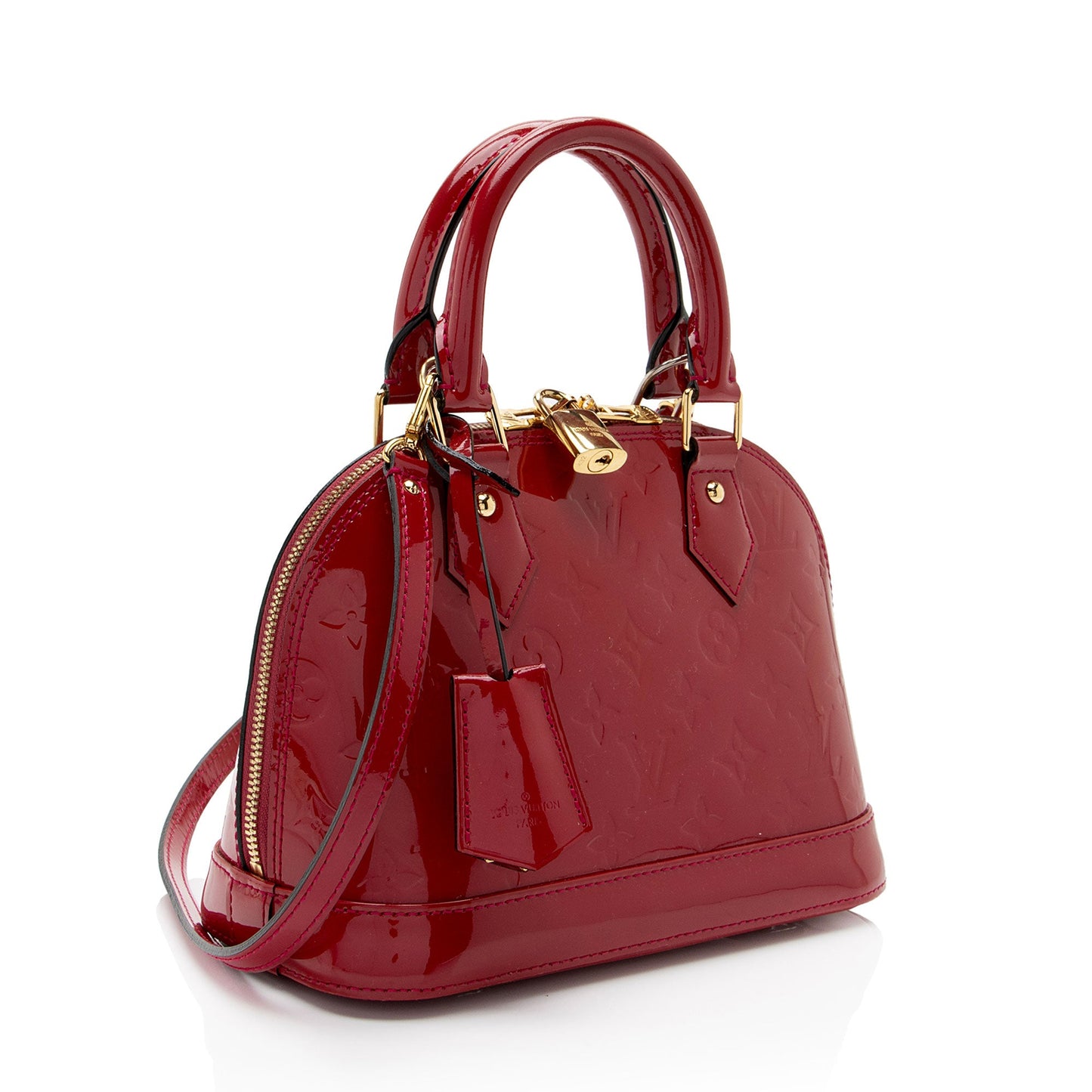 Louis Vuitton Monogram Vernis Alma BB Satchel (SHF-8DONFA)