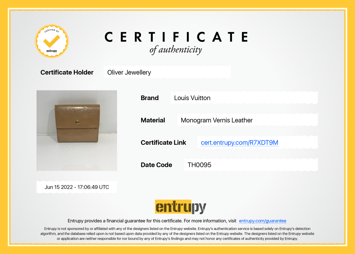 Louis Vuitton Monogram Vernis Elise Wallet