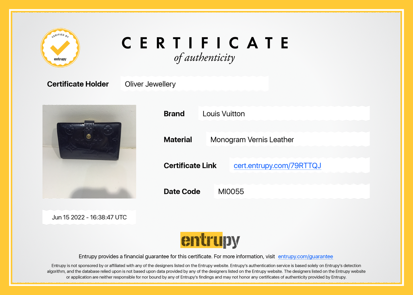 Louis Vuitton Monogram Vernis French Purse Wallet