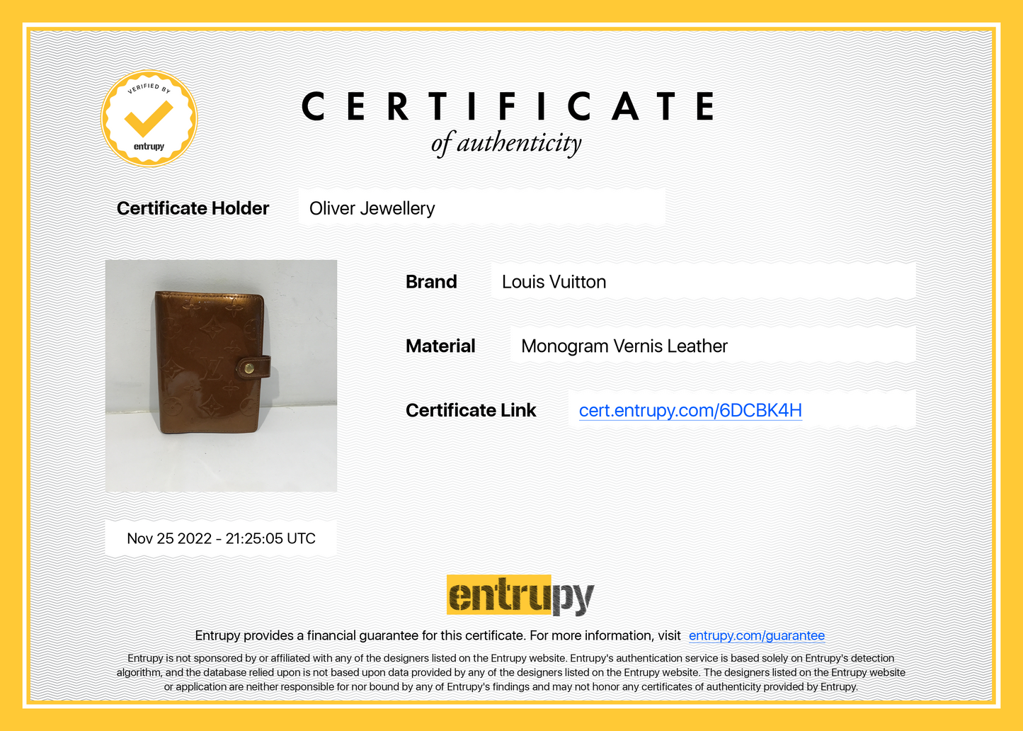 Louis Vuitton Monogram Vernis Leather Small Ring Agenda Cover