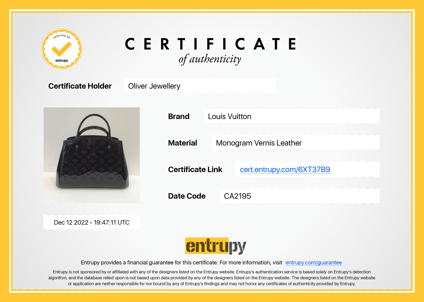 Louis Vuitton Monogram Vernis Montaigne MM