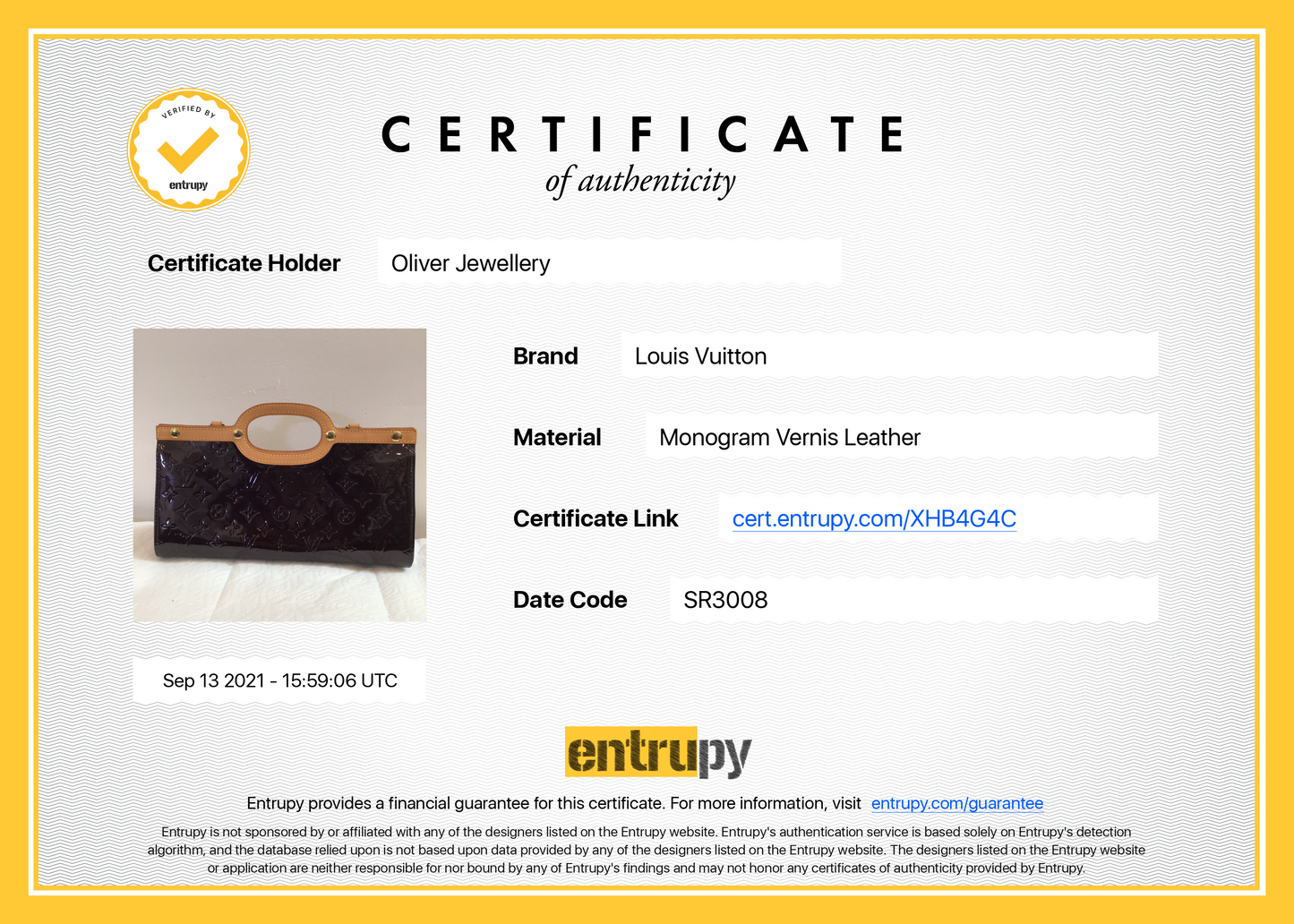 Louis Vuitton Monogram Vernis Roxbury Drive Bag