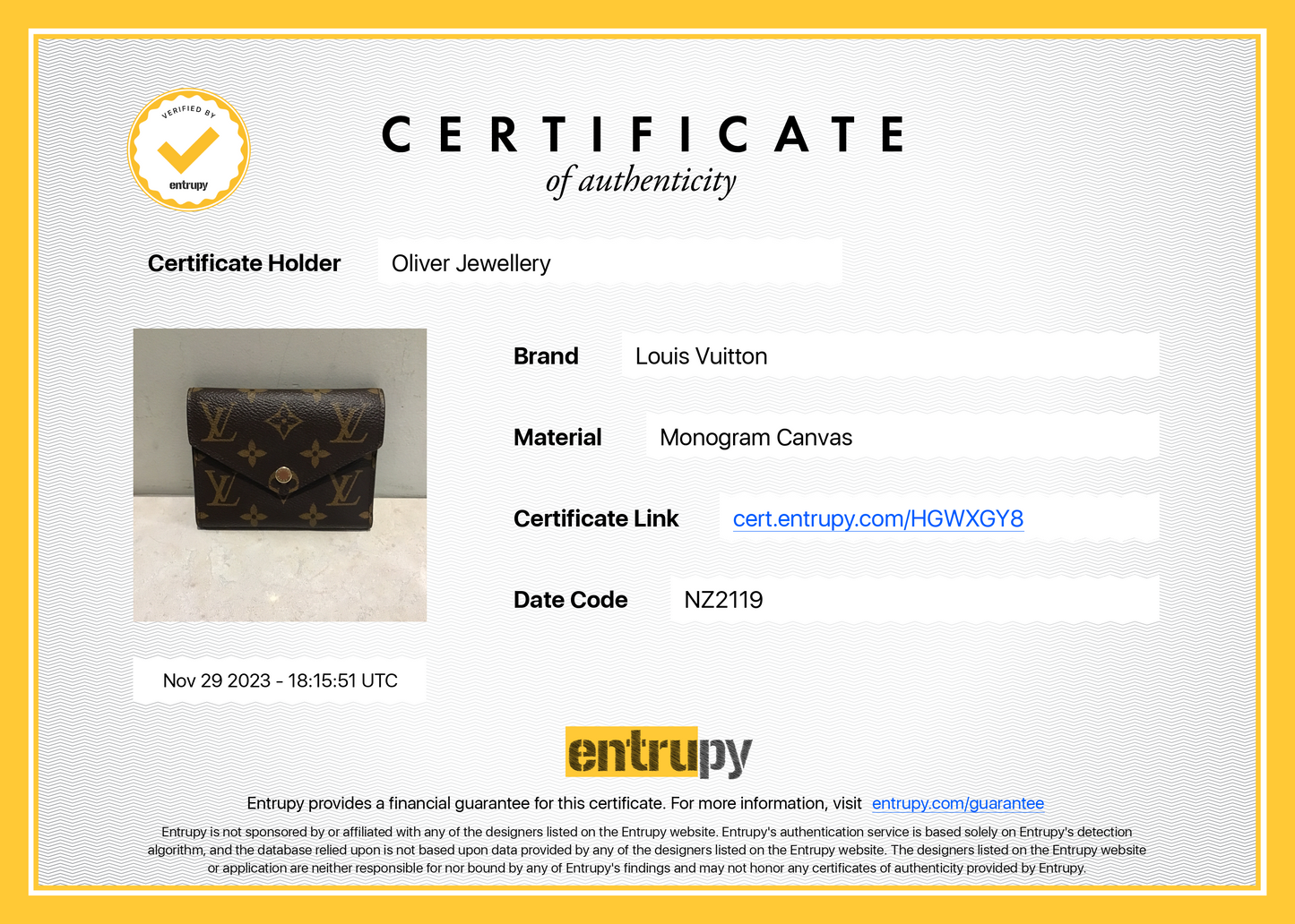 Louis Vuitton Monogram Victorine Wallet