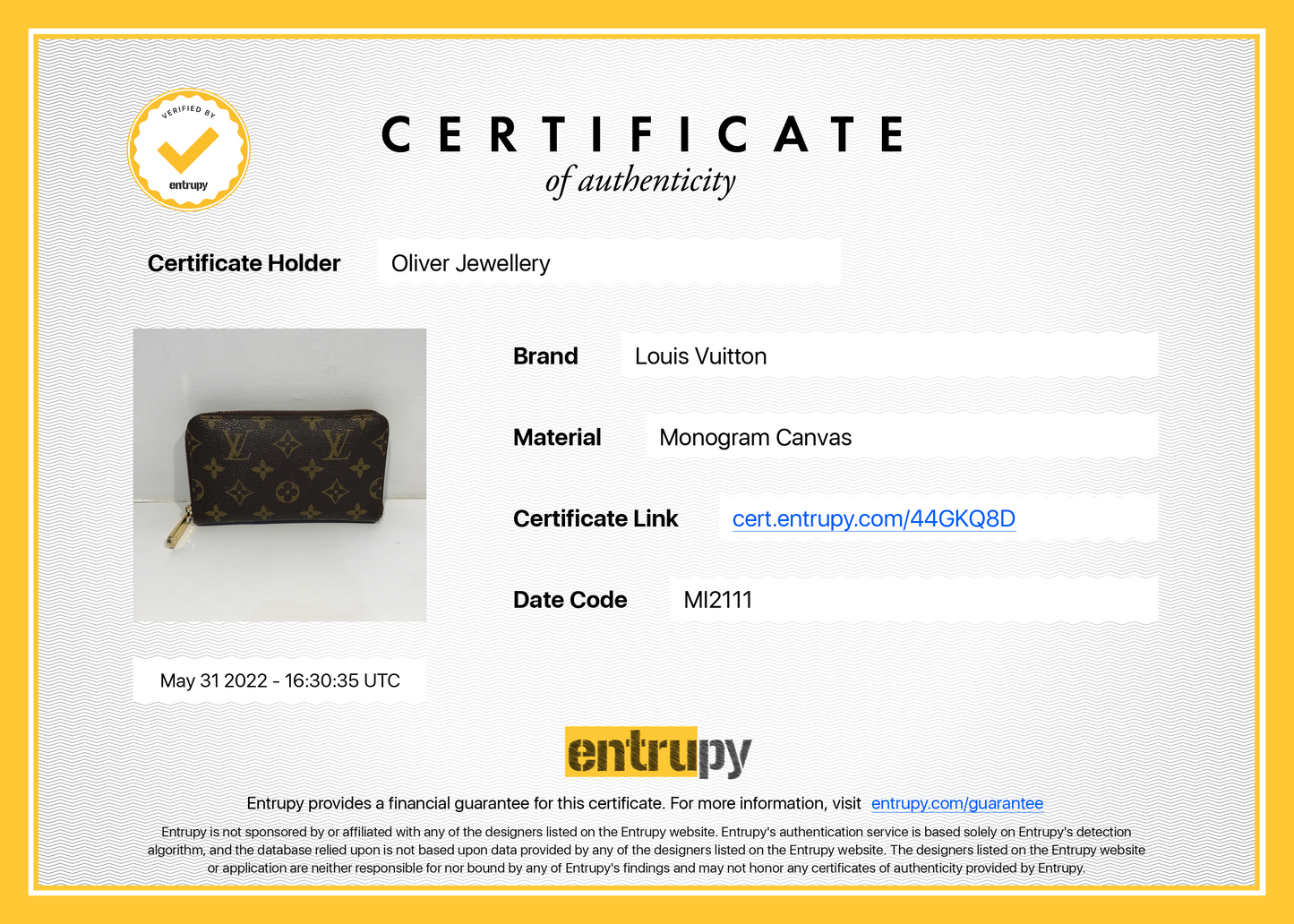 Louis Vuitton Monogram Zippy Compact Organizer