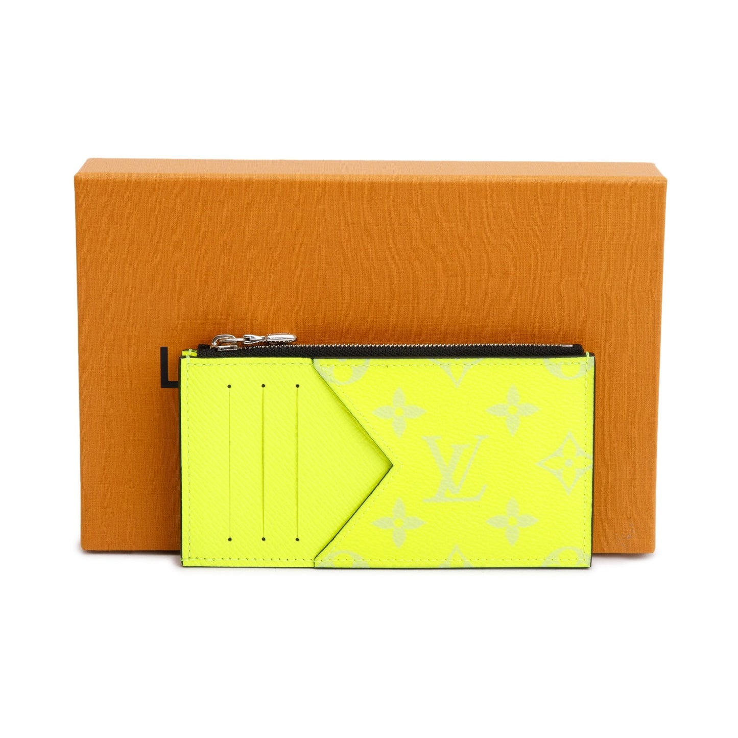 Louis Vuitton Neon Yellow Monogram & Taigarama Leather Coin Card Holder