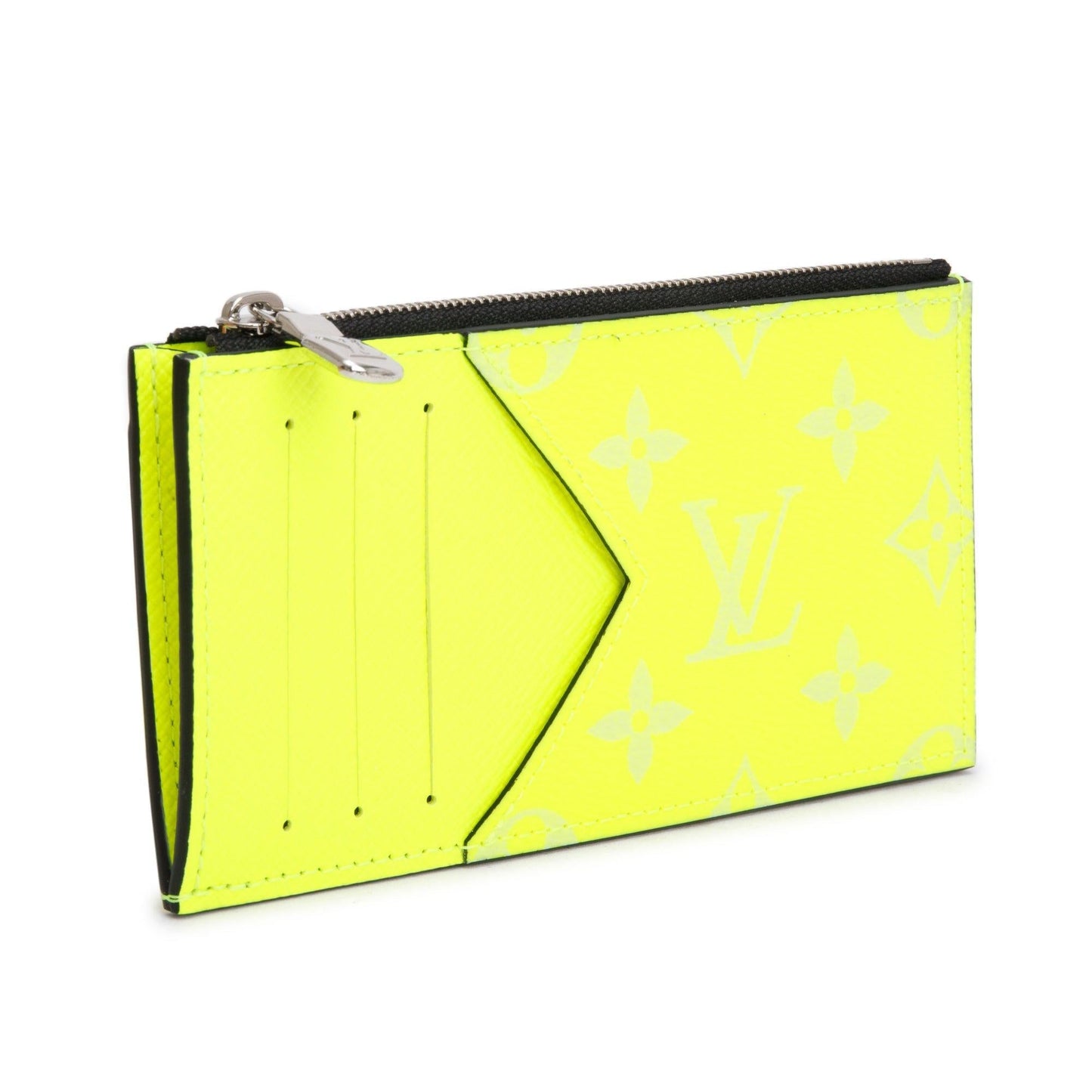 Louis Vuitton Neon Yellow Monogram & Taigarama Leather Coin Card Holder