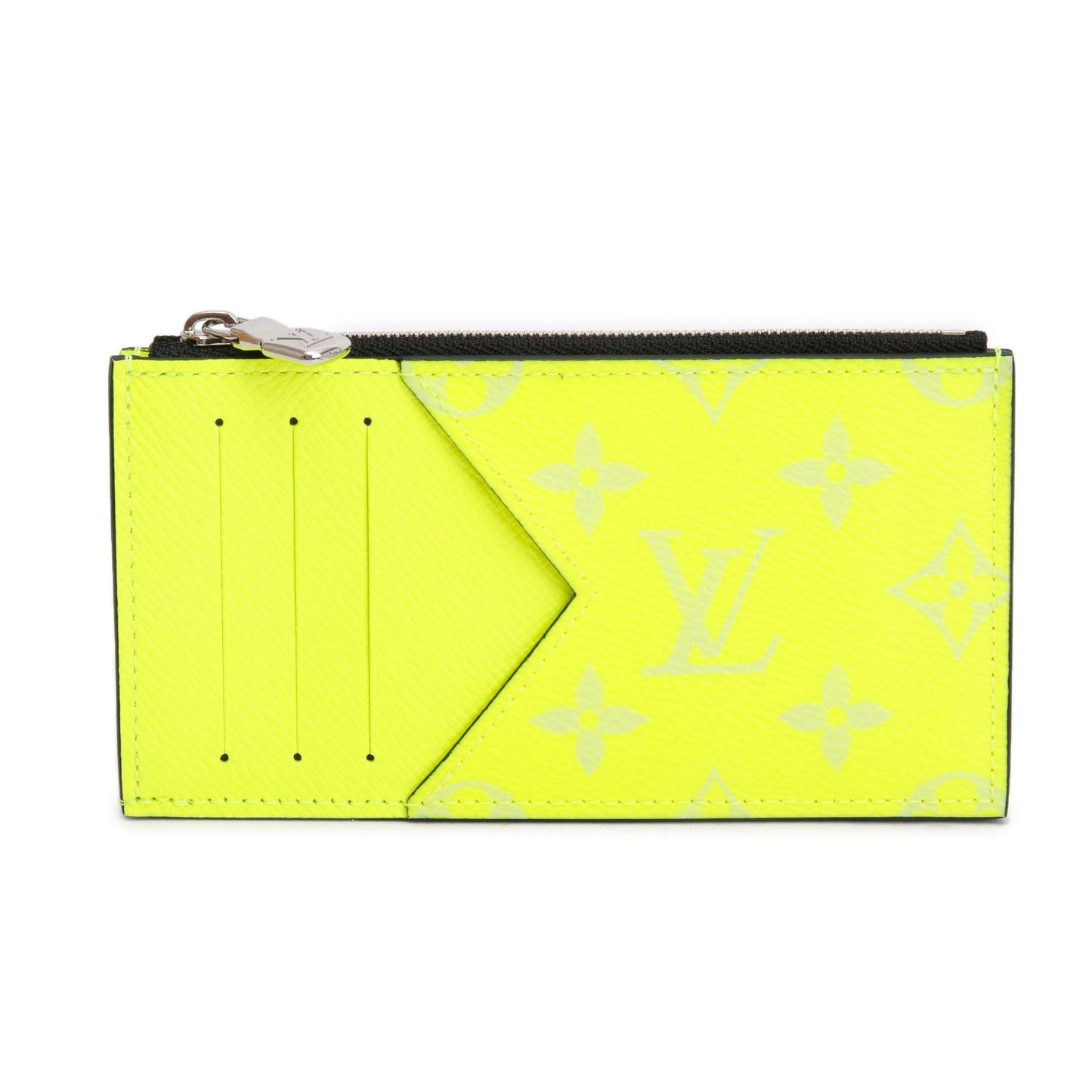 Louis Vuitton Neon Yellow Monogram & Taigarama Leather Coin Card Holder