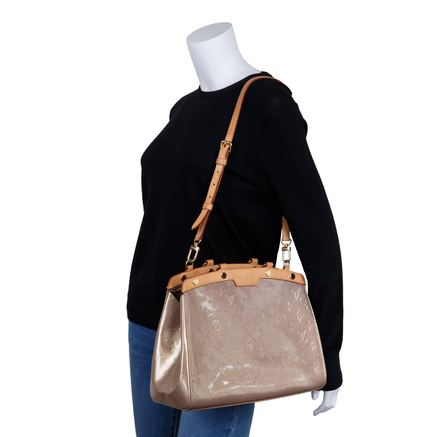 Louis Vuitton Neutral Monogram Vernis Brea MM