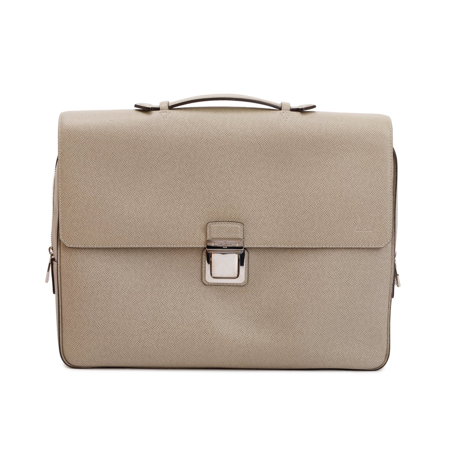 Louis Vuitton Neutral Taiga Leather Vassili PM Briefcase Bag