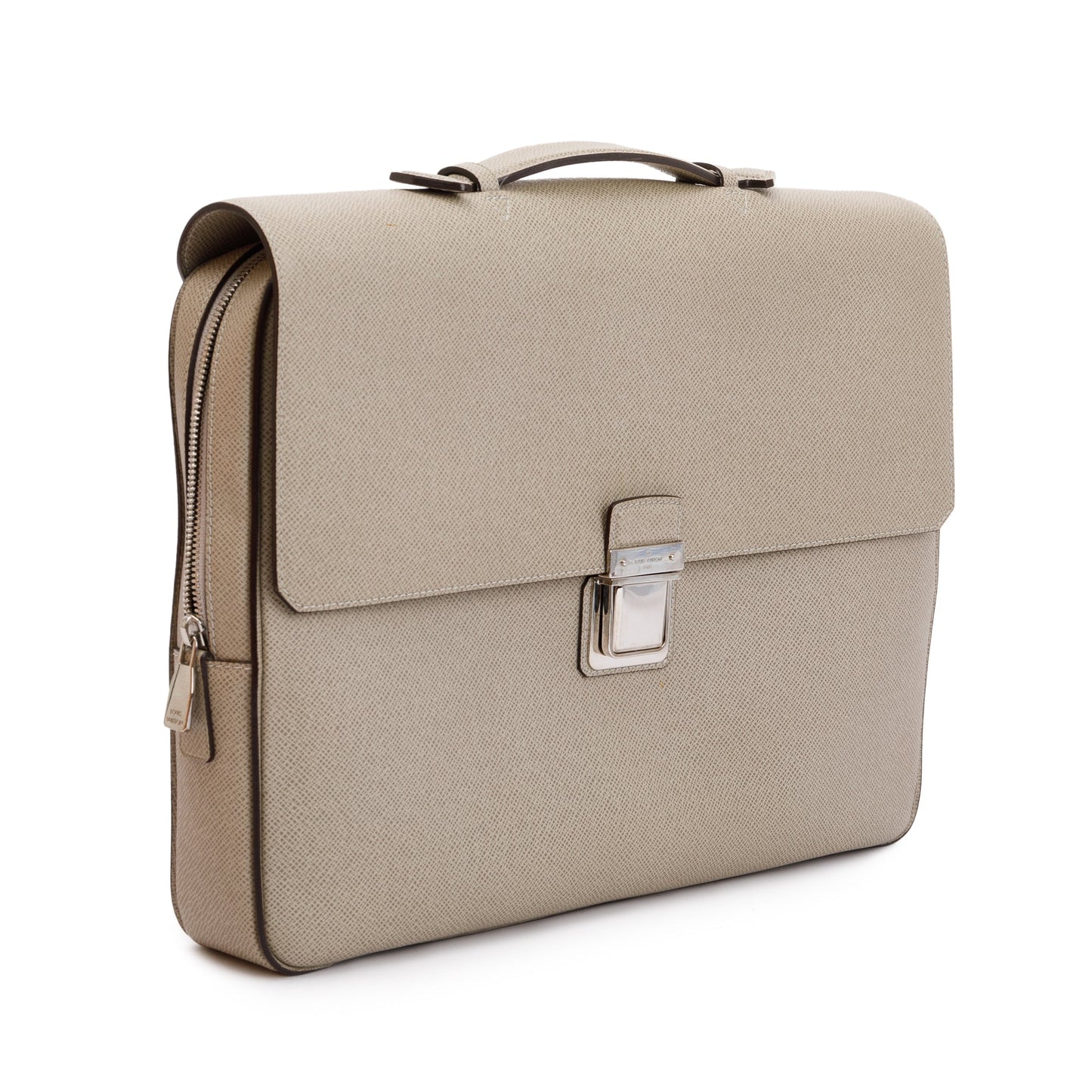 Louis Vuitton Neutral Taiga Leather Vassili PM Briefcase Bag