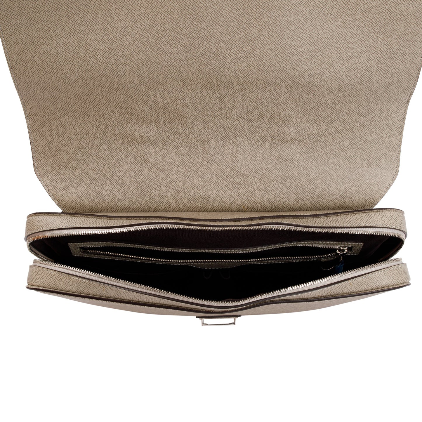 Louis Vuitton Neutral Taiga Leather Vassili PM Briefcase Bag
