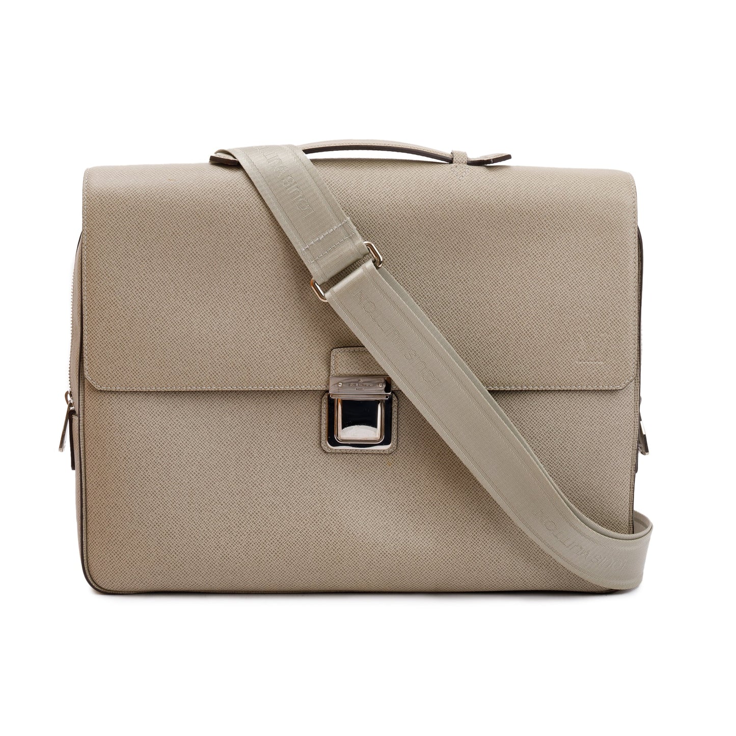 Louis Vuitton Neutral Taiga Leather Vassili PM Briefcase Bag