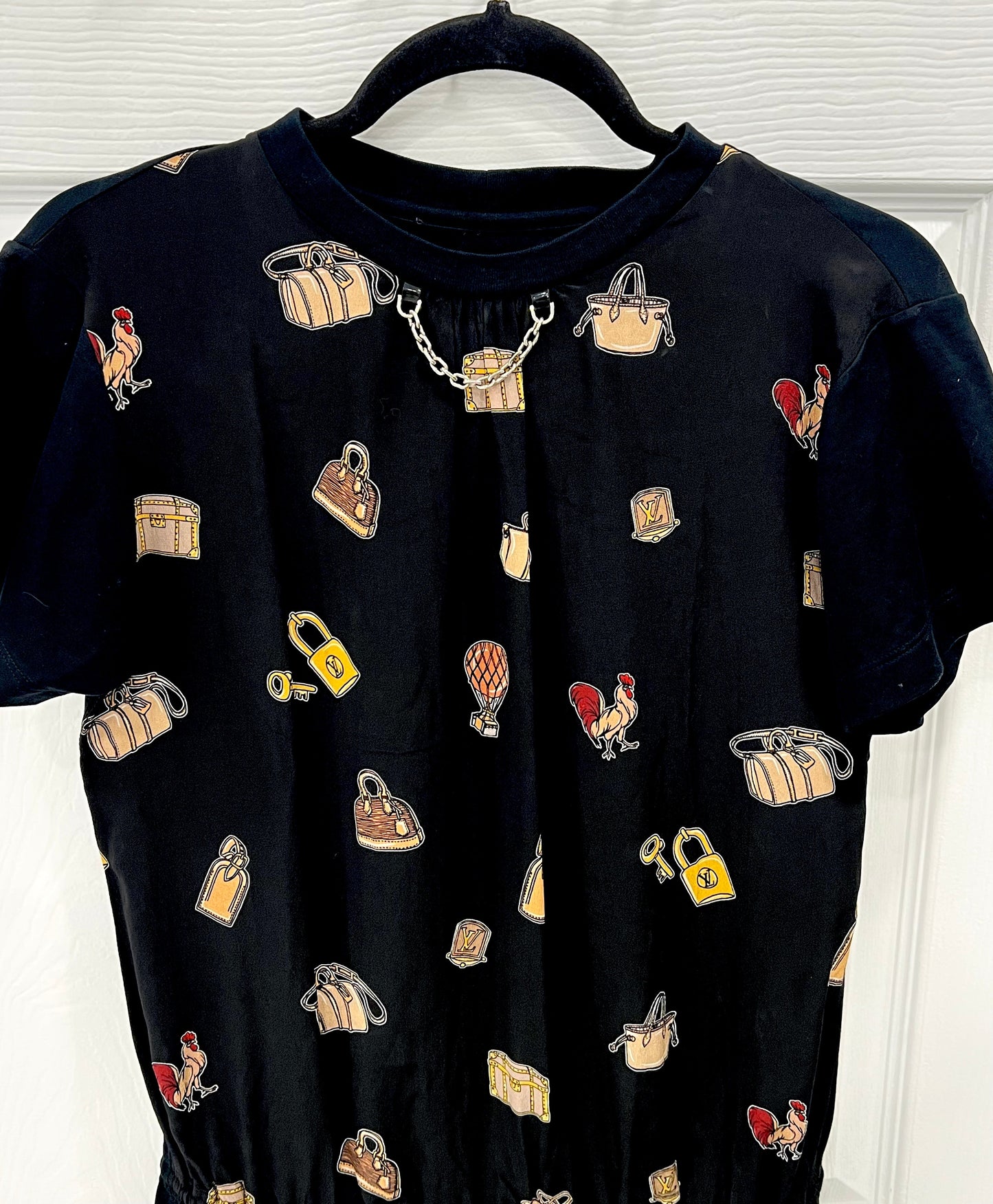 LOUIS VUITTON OBJECTS PRINT MINI DRESS