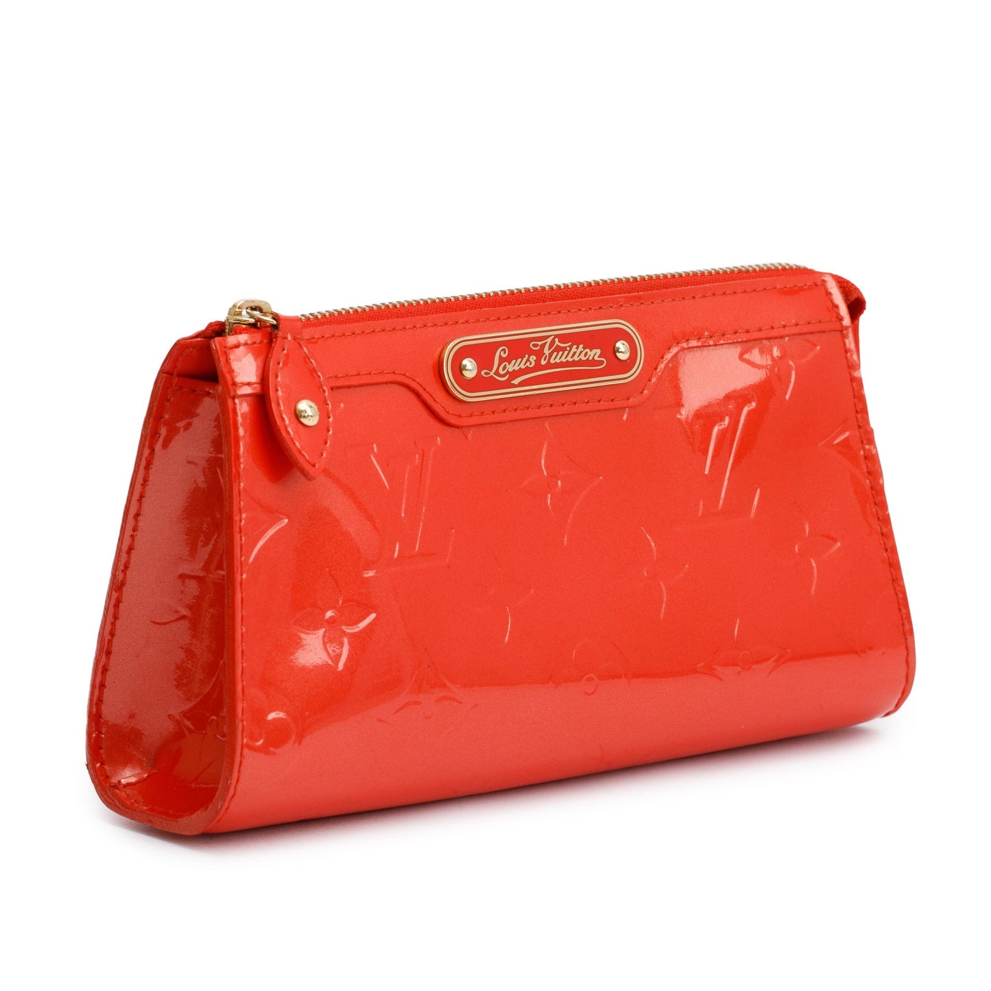 Louis Vuitton Orange Monogram Vernis Leather Trousse Cosmetic Pouch