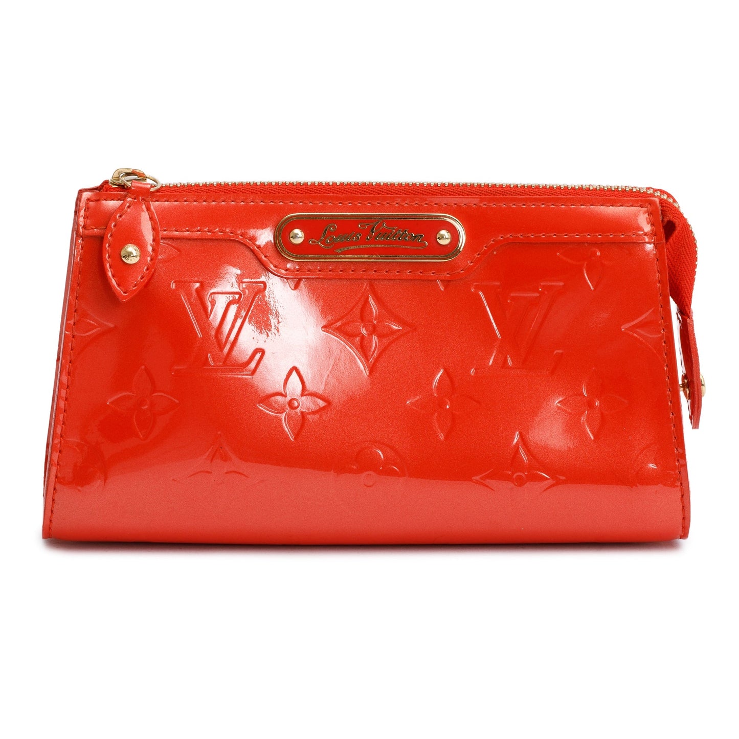 Louis Vuitton Orange Monogram Vernis Leather Trousse Cosmetic Pouch