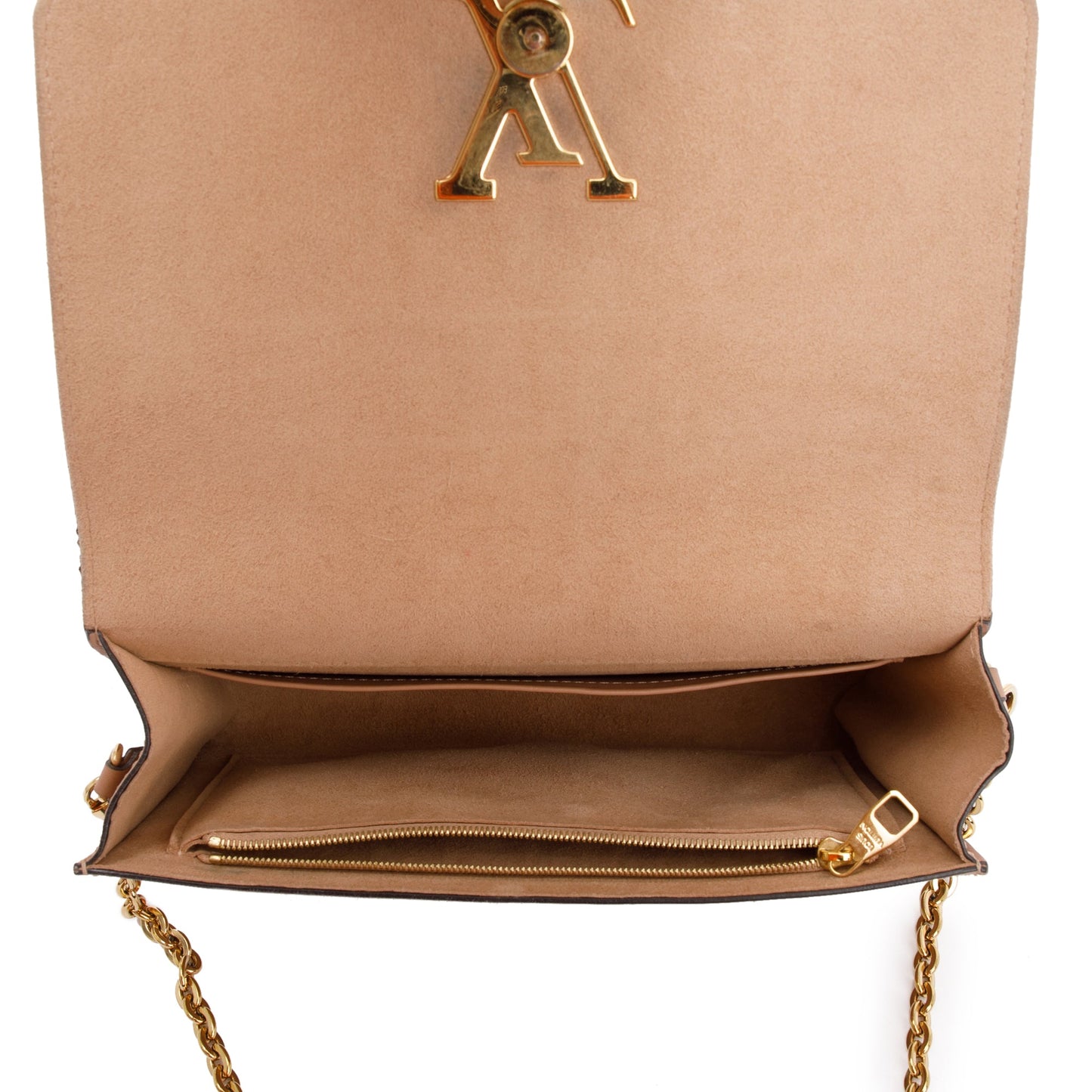 Louis Vuitton Pink Calfskin Louise Chain Clutch GM