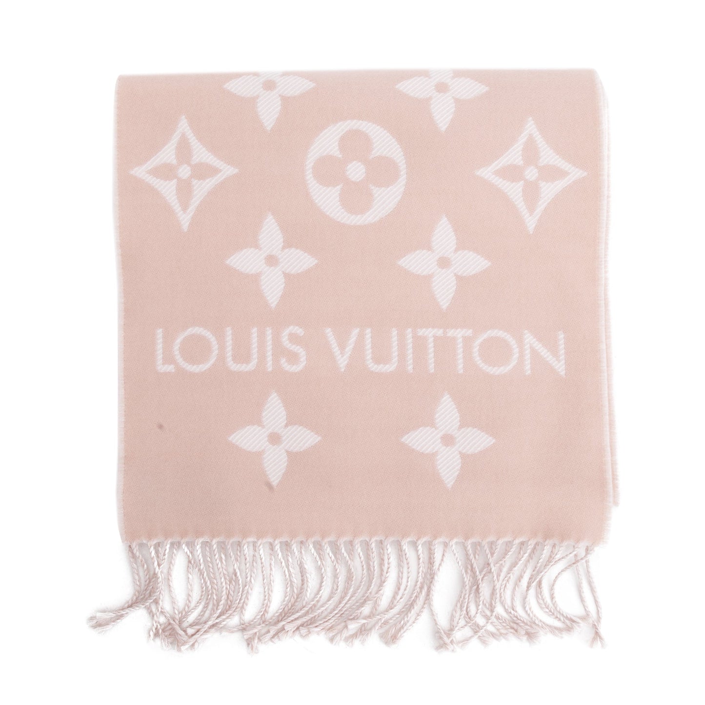 Louis Vuitton Pink LV Essential Monogram Wool Shine Scarf