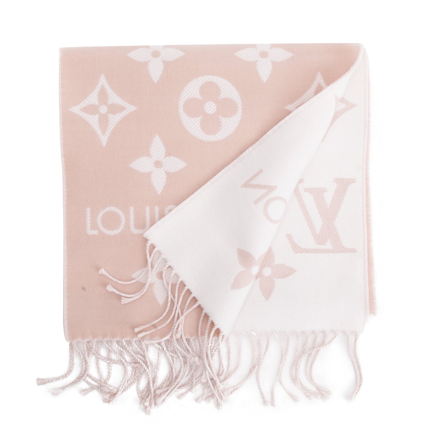 Louis Vuitton Pink LV Essential Monogram Wool Shine Scarf