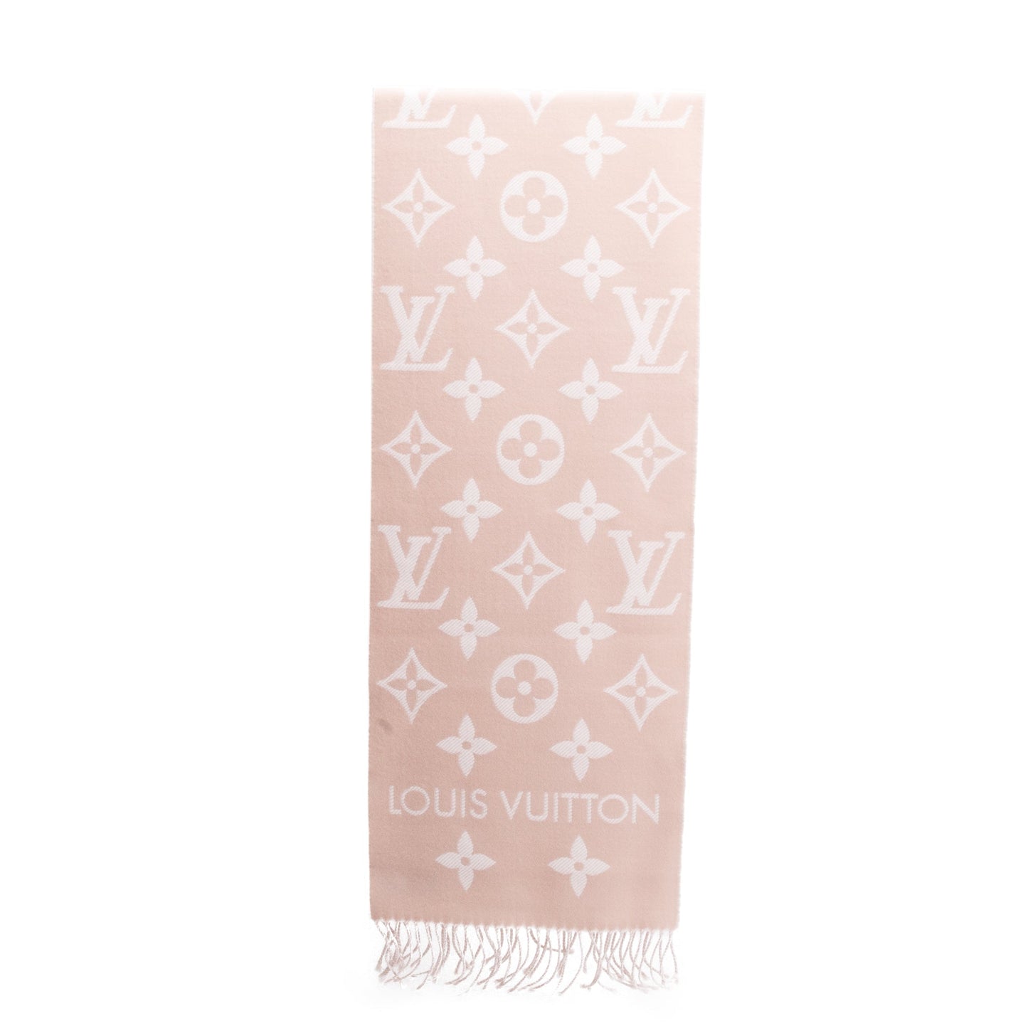 Louis Vuitton Pink LV Essential Monogram Wool Shine Scarf