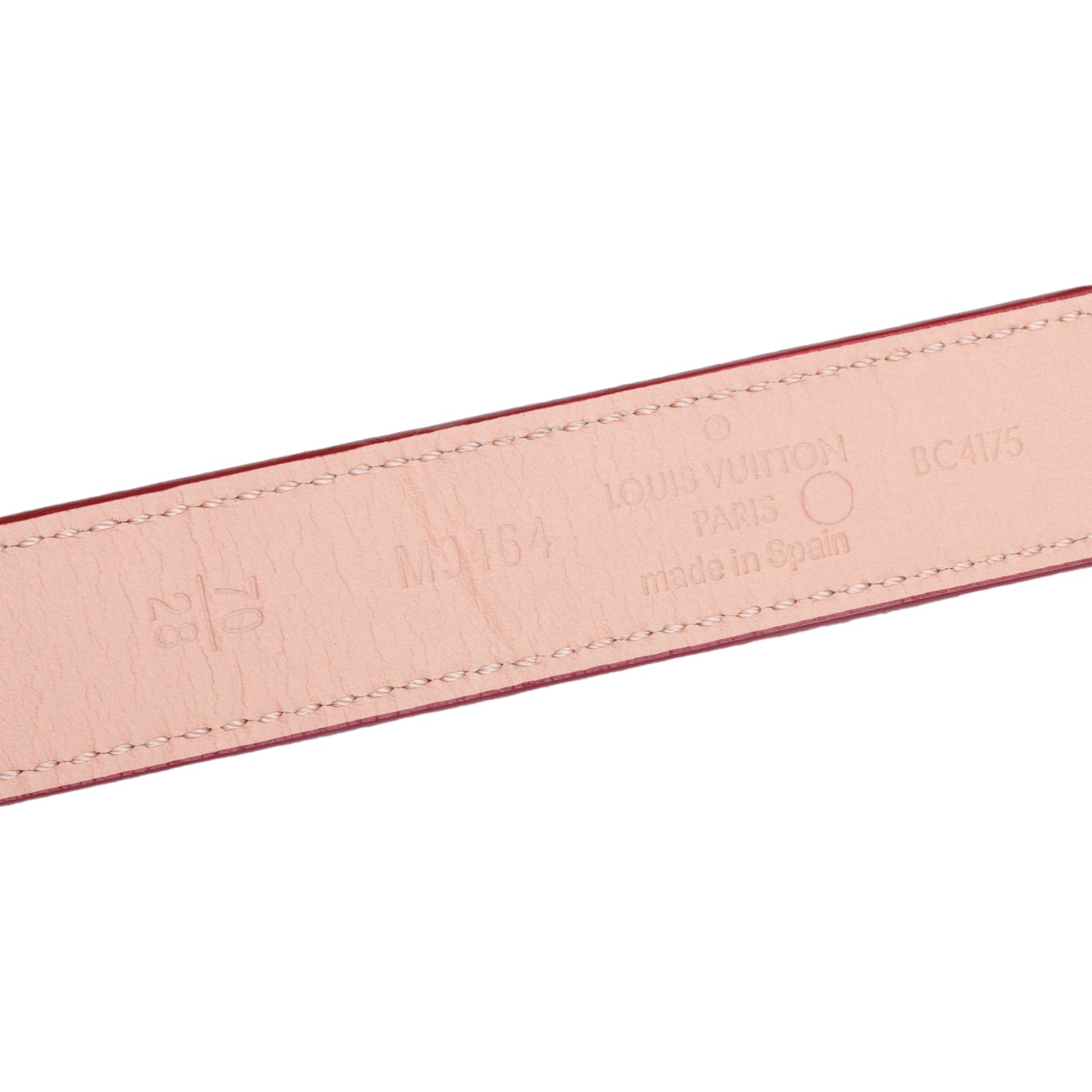 Louis Vuitton Pink & Maroon Taurillon Leather LV Initials 20 MM Reversible Belt 70 28
