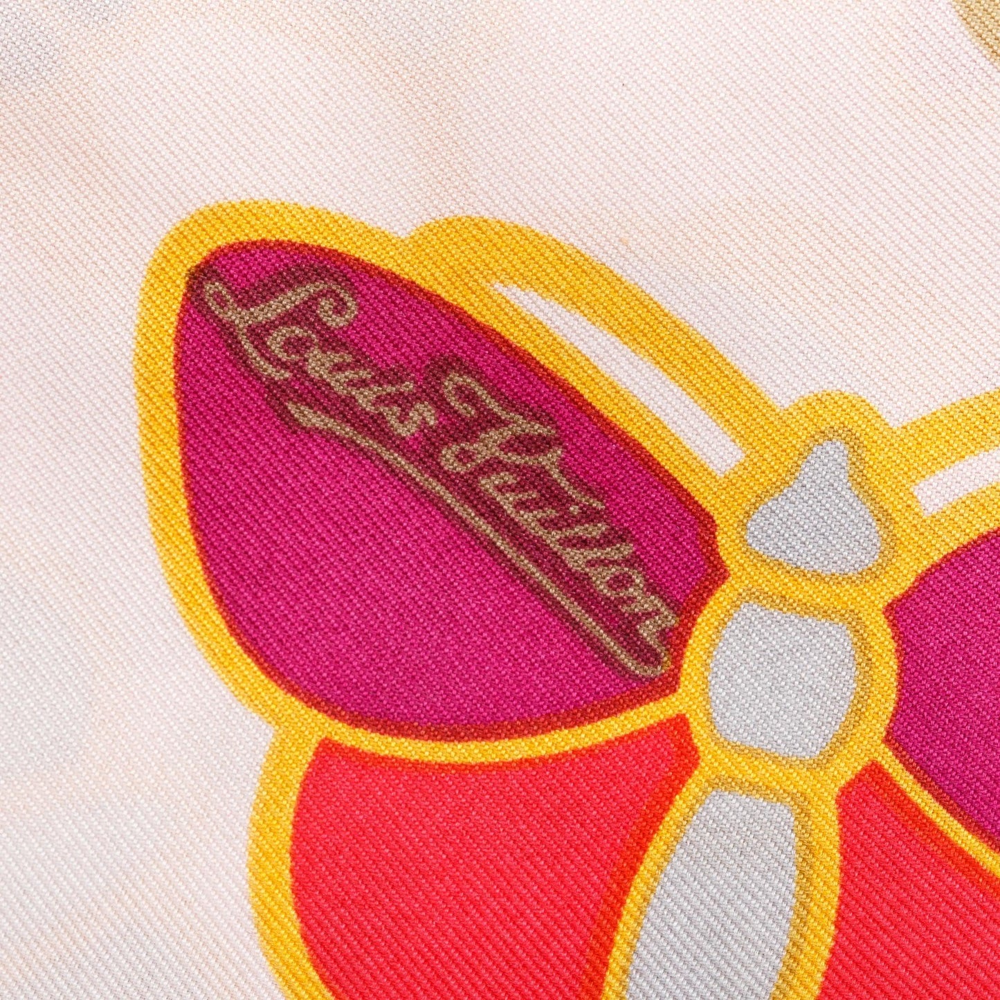 Louis Vuitton Pink Monogram Multicolor Butterfly Motif Square Silk Scarf