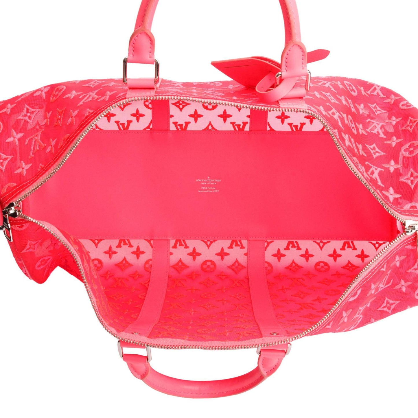 Louis Vuitton Pink Monogram See Through Mesh Keepall Bandouliere 50