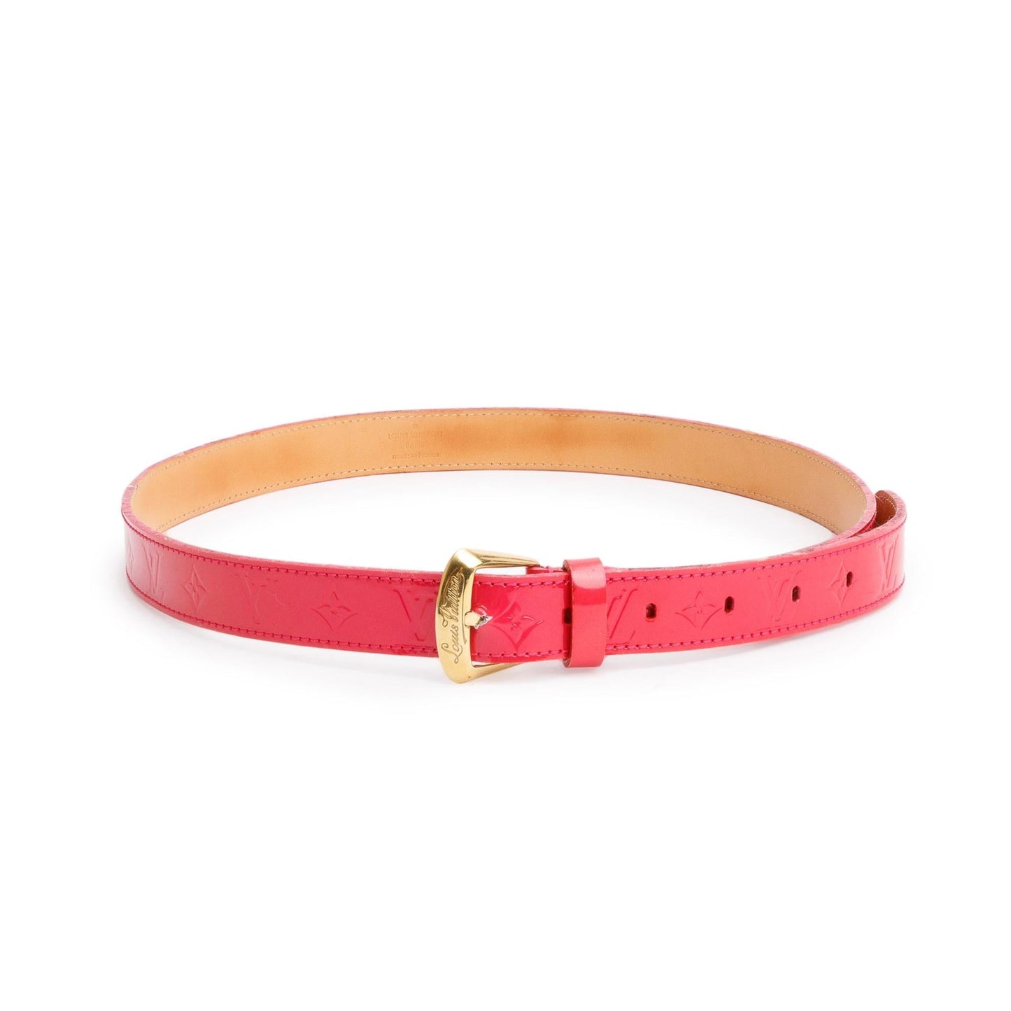 Louis Vuitton Pink Monogram Vernis Leather Ceinture 25MM Belt 90 36