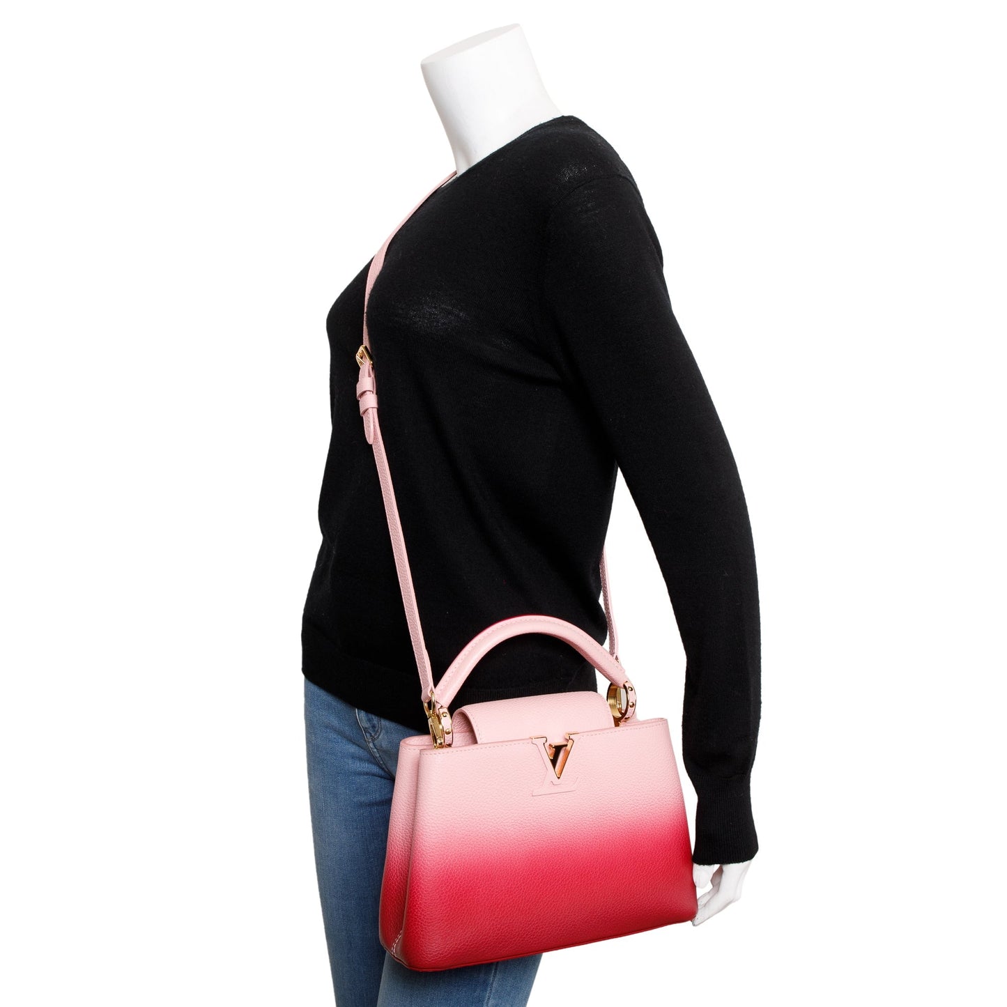 Louis Vuitton Pink Ombre Calfskin Leather Capucines BB