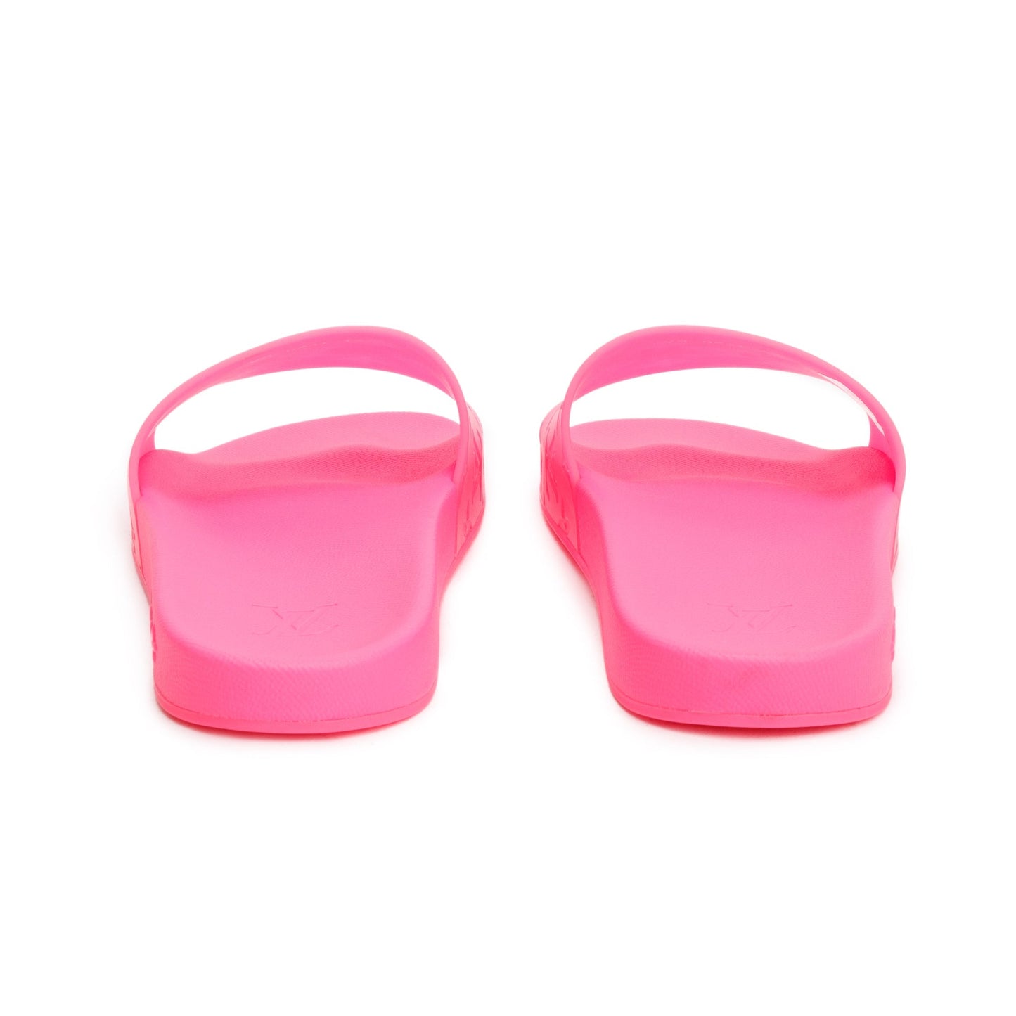 Louis Vuitton Pink Rubber Embossed Monogram Waterfront Mule Slides, Size 12