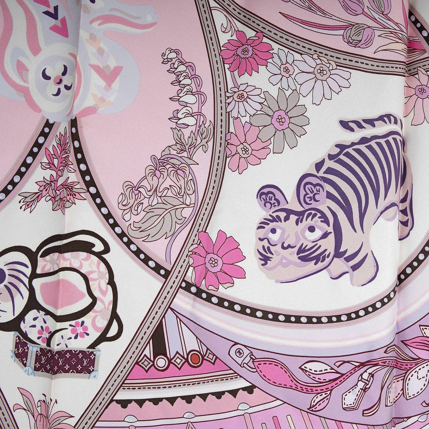 Louis Vuitton Pink Silk Superstition Square Scarf