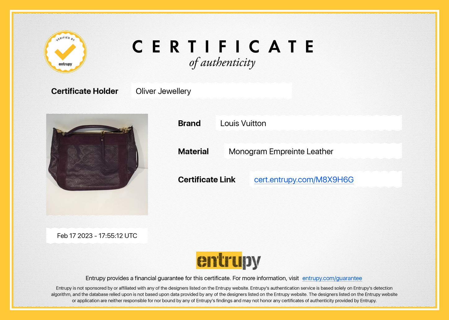 Louis Vuitton Purple Empreinte Audacieuse MM