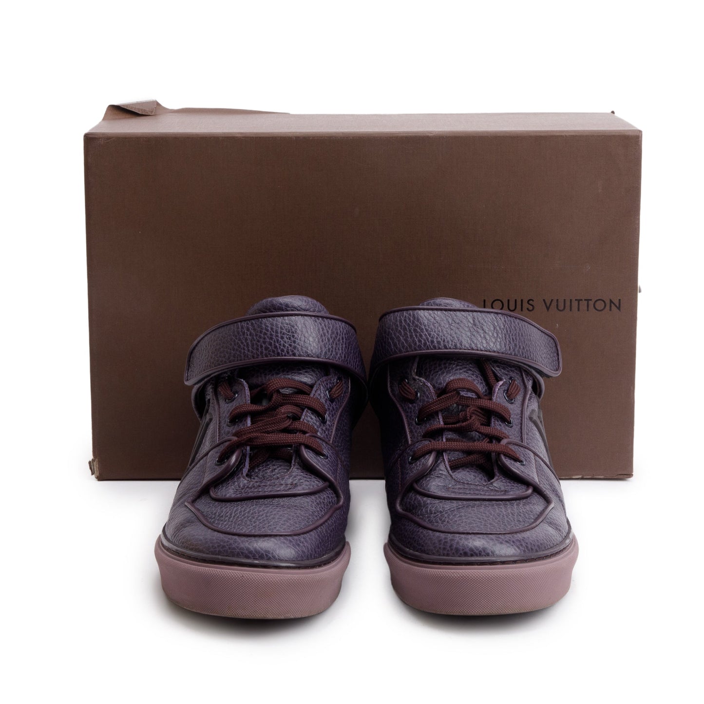 Louis Vuitton Purple Leather Acapulco Mid-Top Sneakers, Size 8.5