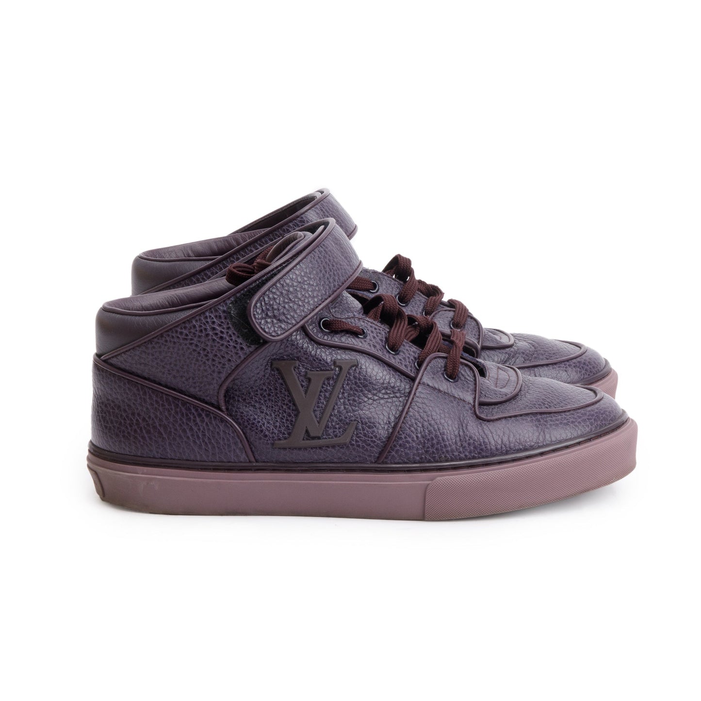 Louis Vuitton Purple Leather Acapulco Mid-Top Sneakers, Size 8.5