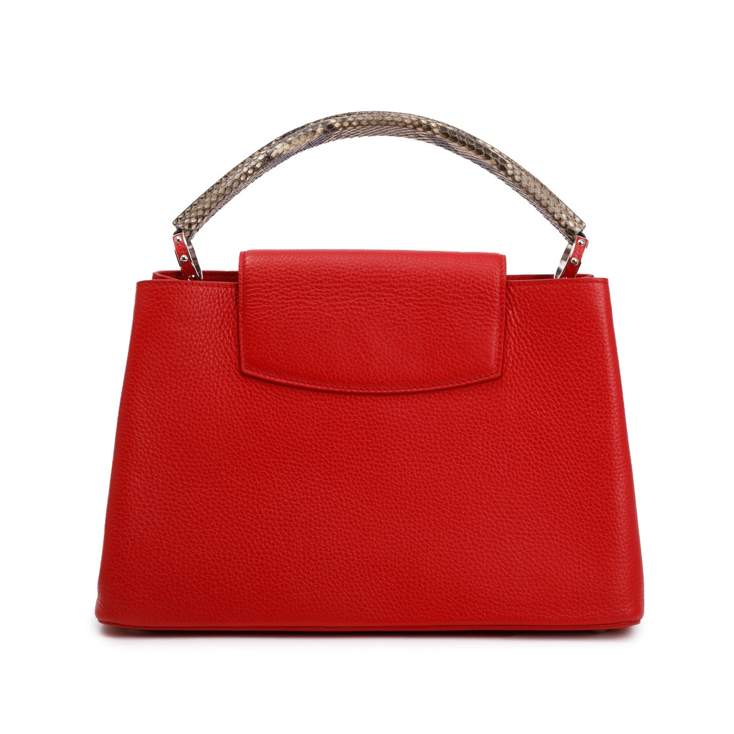 Louis Vuitton Python Trimmed Red Taurillon Capucines MM