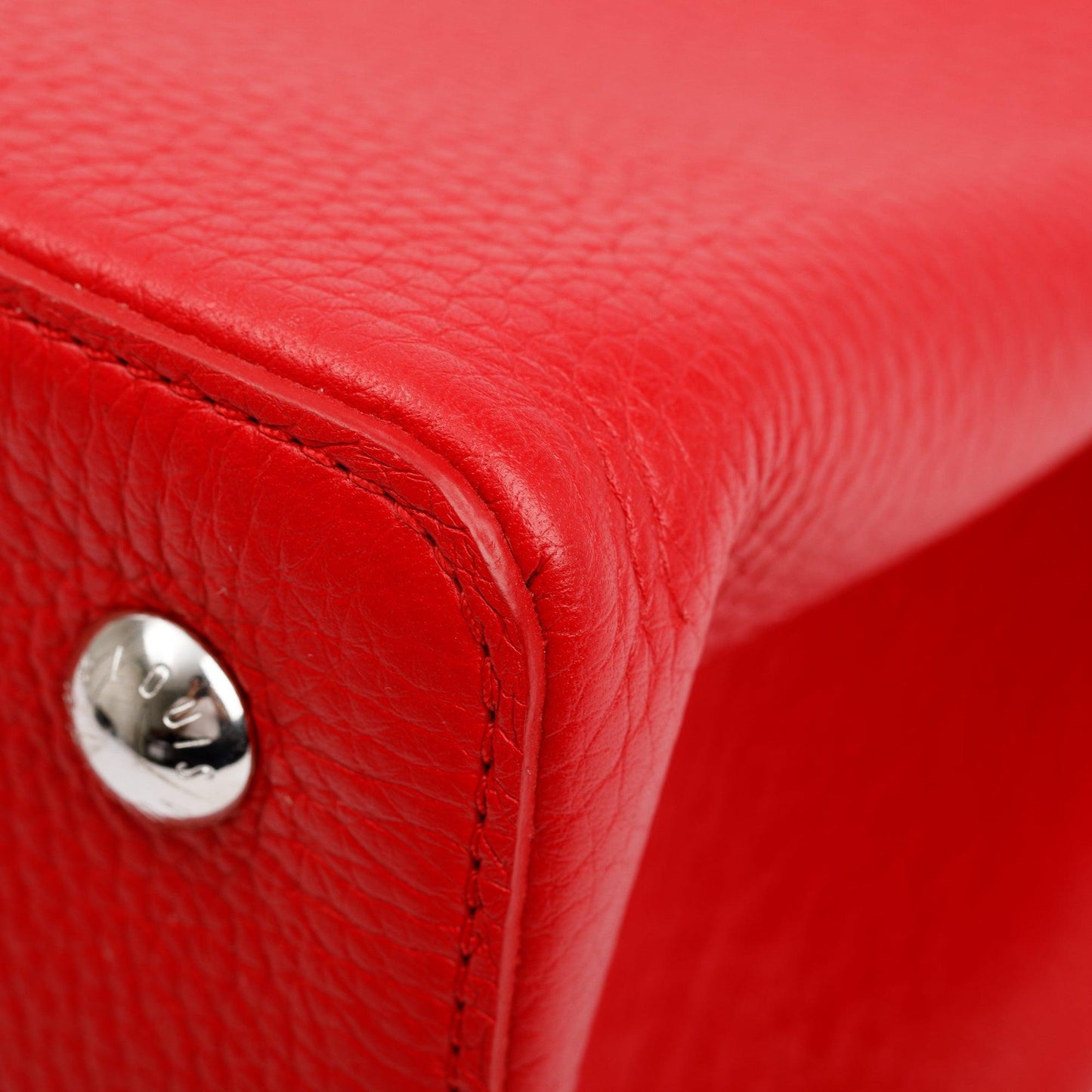 Louis Vuitton Python Trimmed Red Taurillon Capucines MM